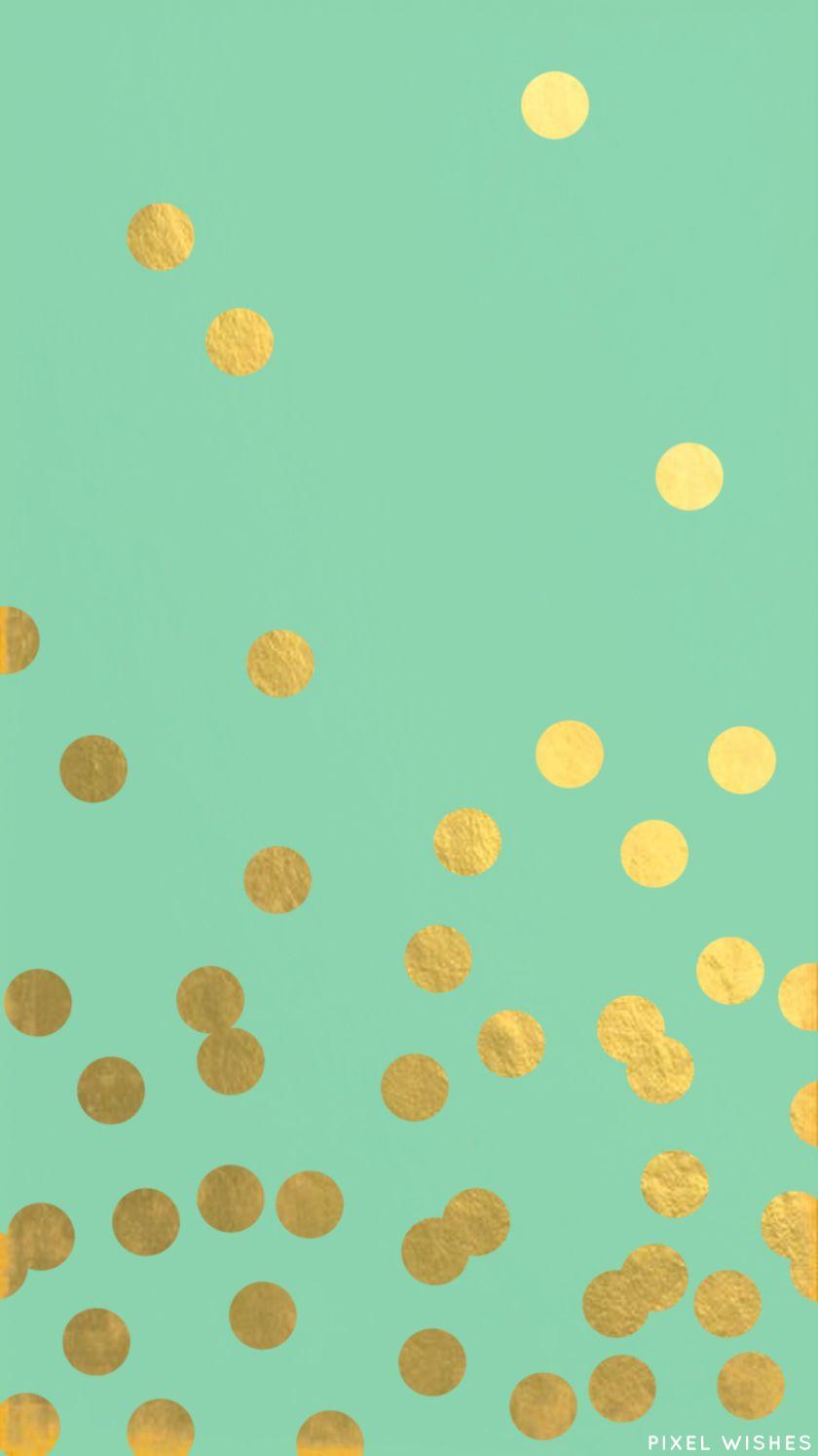 840x1494 A Mint And Gold Confetti IPhone That I Made To Match My Kate Spade
