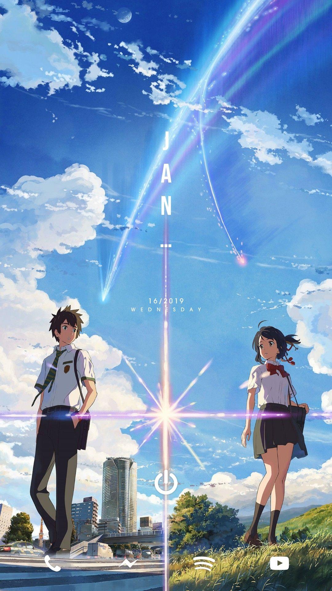 1080x1920 My new Kimi No Na Wa themed phone setup!: KimiNoNaWa