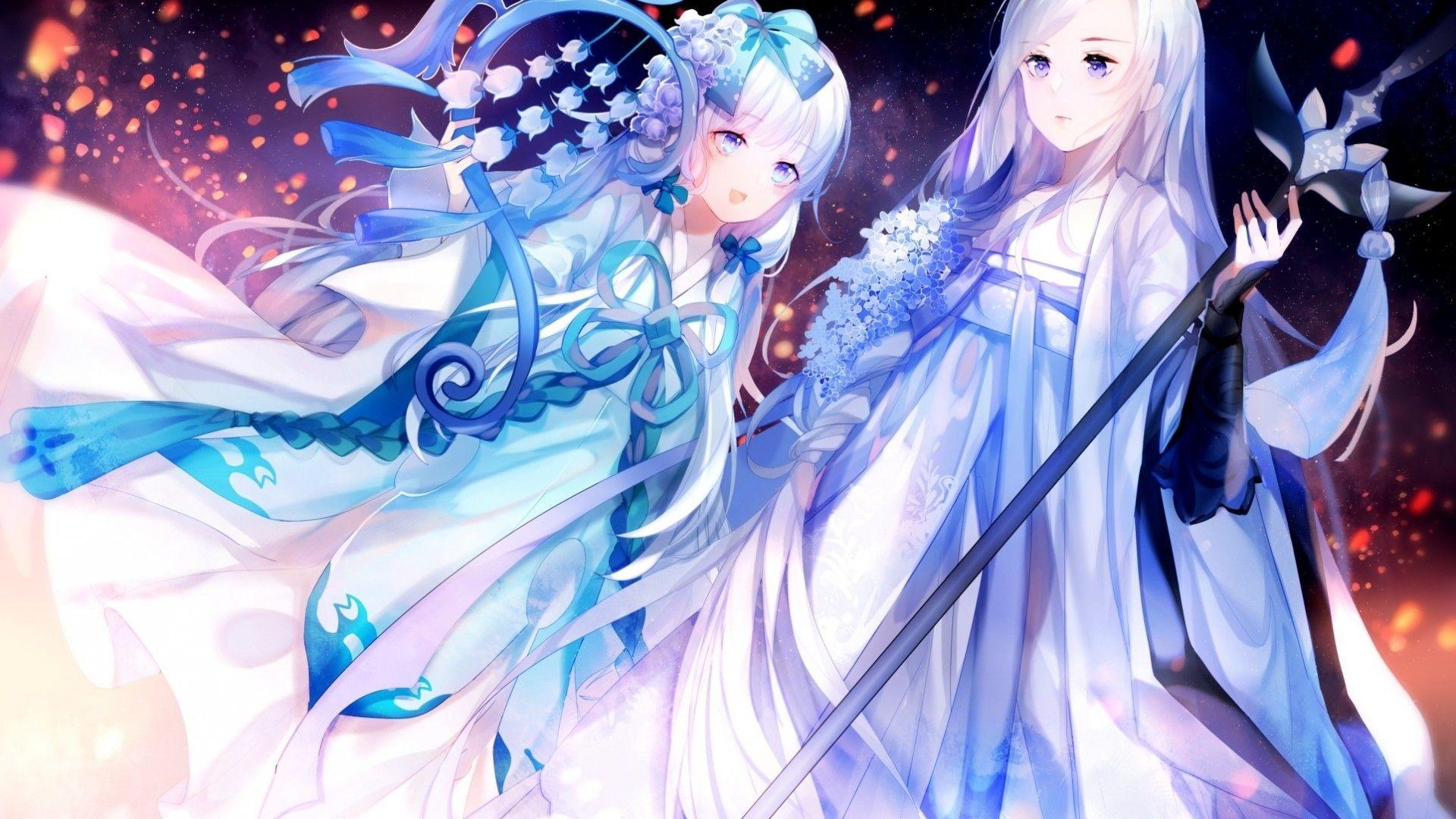 1920x1080 Download 1920x1080 Anime Girls, Chinese Clothes, Ribbon, Rod