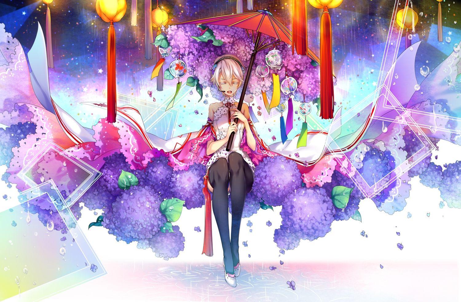 1500x984 chinese clothes chinese dress flowers headphones kingchenxi rain
