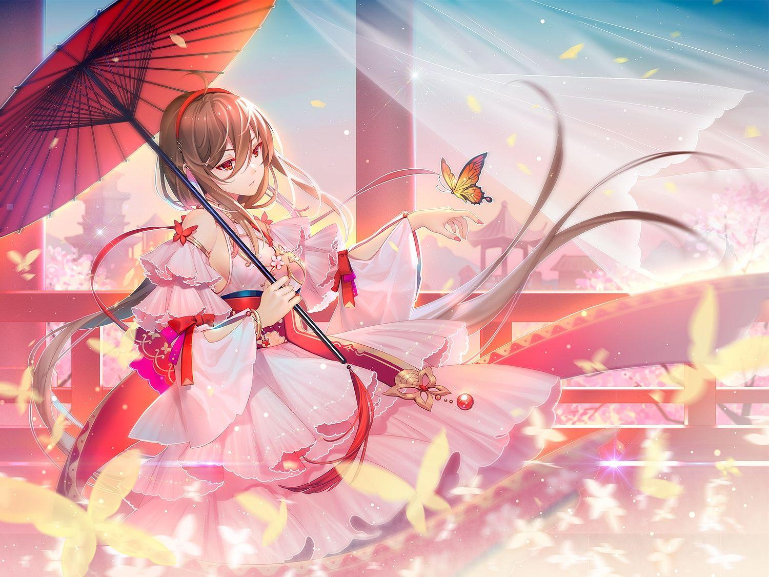 1500x1125 bow brown hair building butterfly chinese clothes chinese dress
