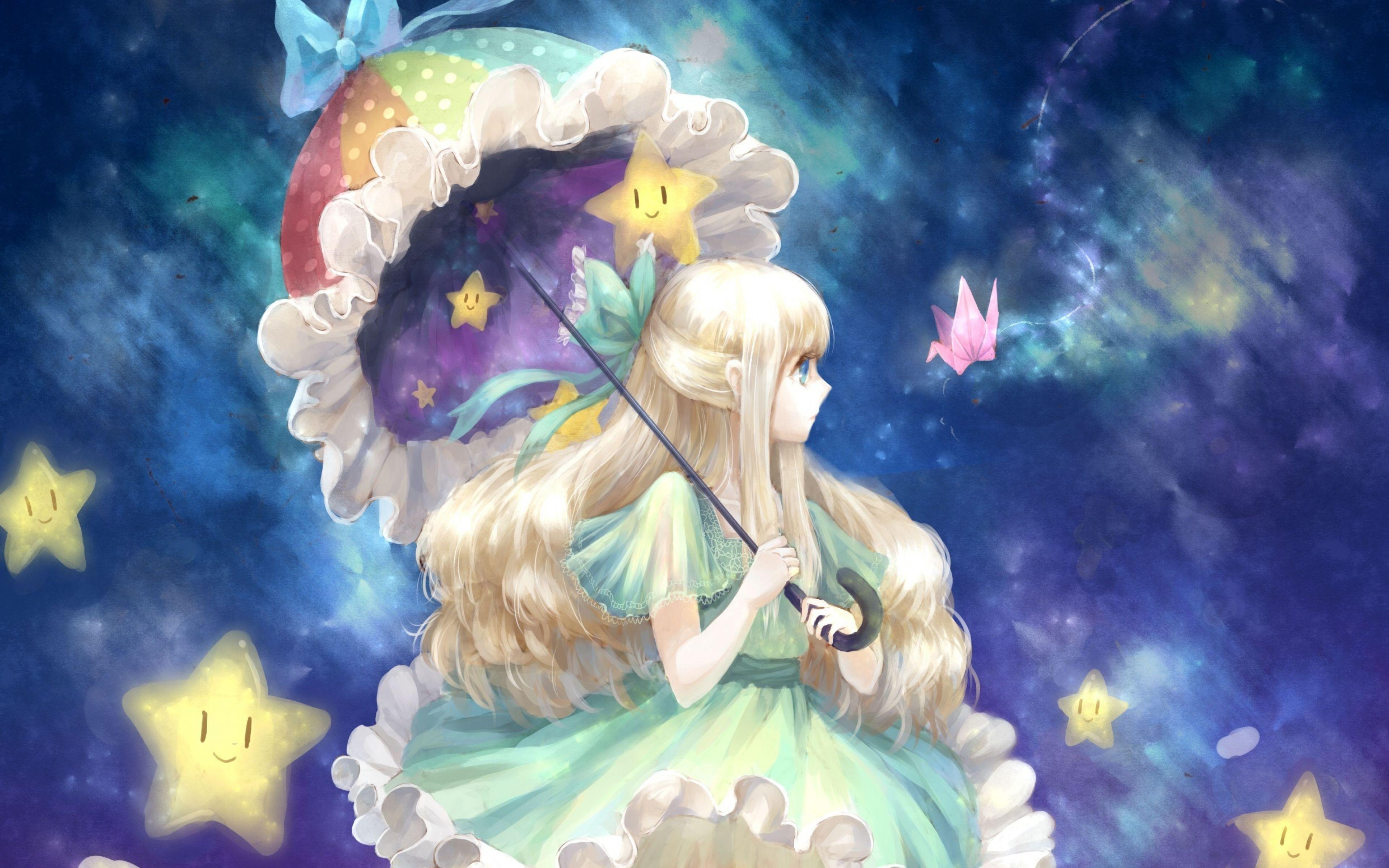 3840x2400 Wallpaper girl, anime, art, umbrella. Anime art, Anime