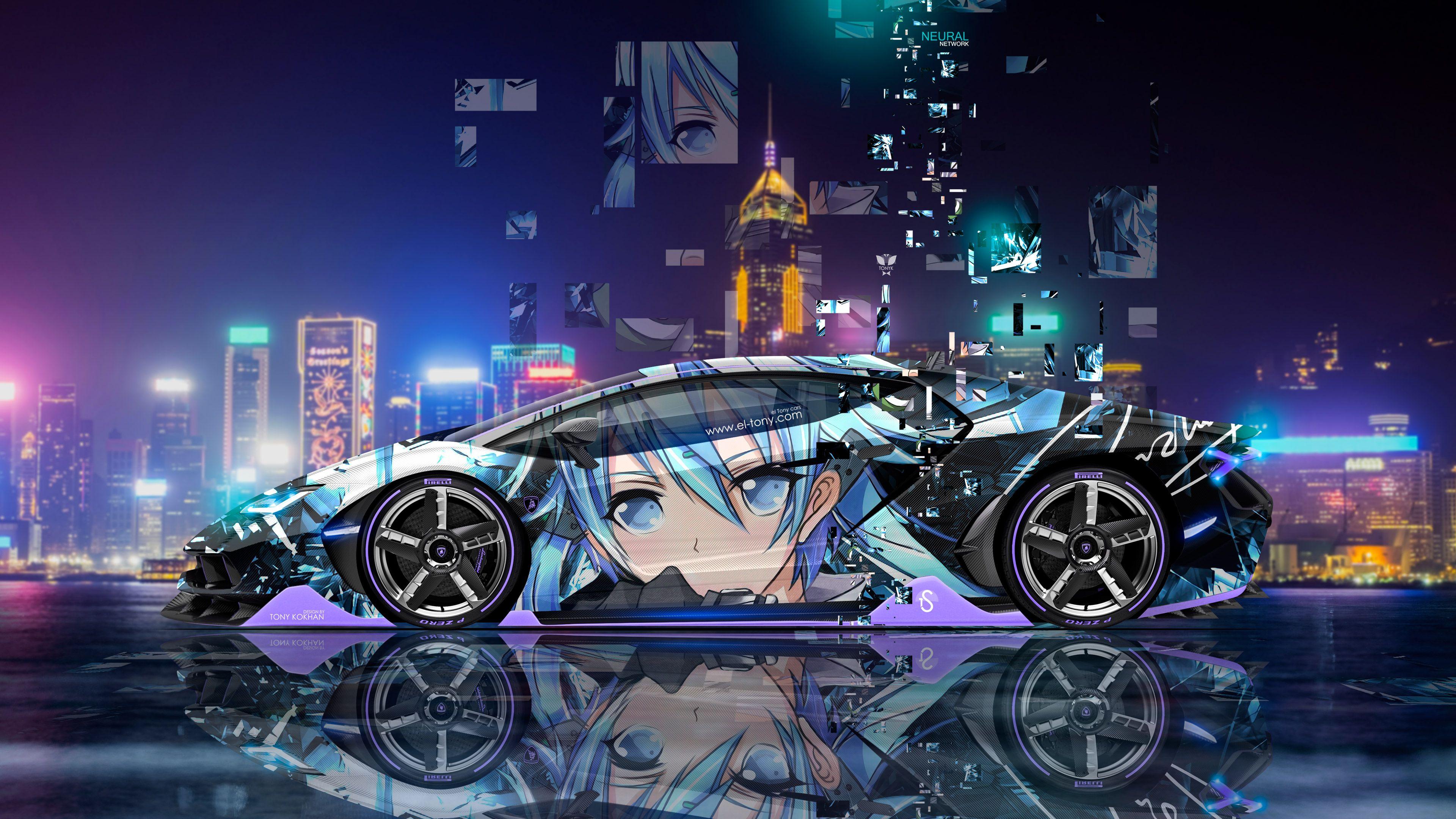3840x2160 LAMBORGHINI CENTENARIO SIDE SUPER ANIME GIRL AEROGRAPHY CHINA HONG