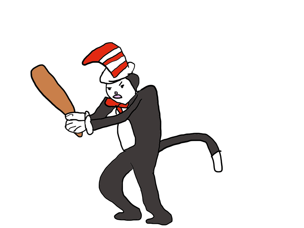 1024x768 Cat In The Hat With Bat By Thekoloipo In The Hat Bat