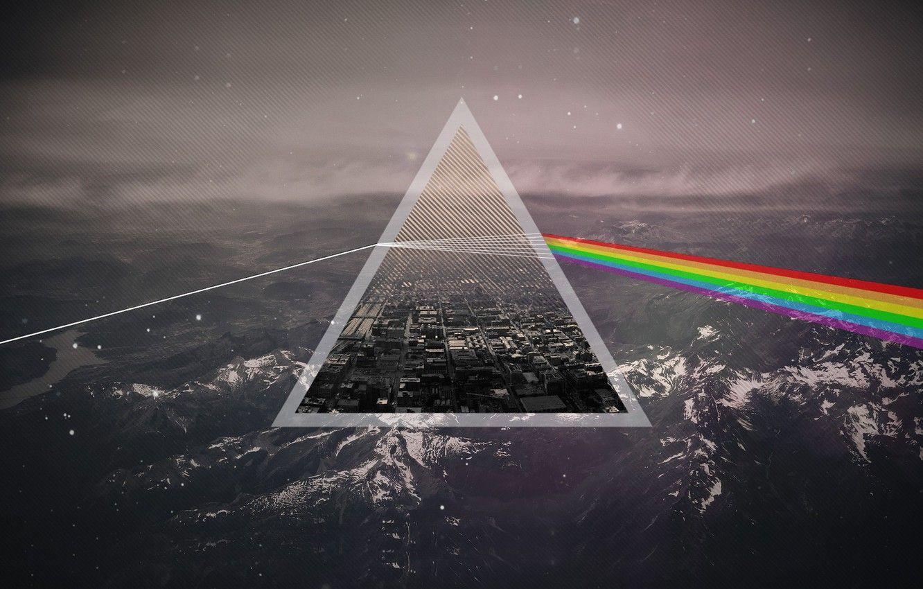 1332x850 Wallpaper Music, Background, Triangle, Pink Floyd, Rock, Dark side