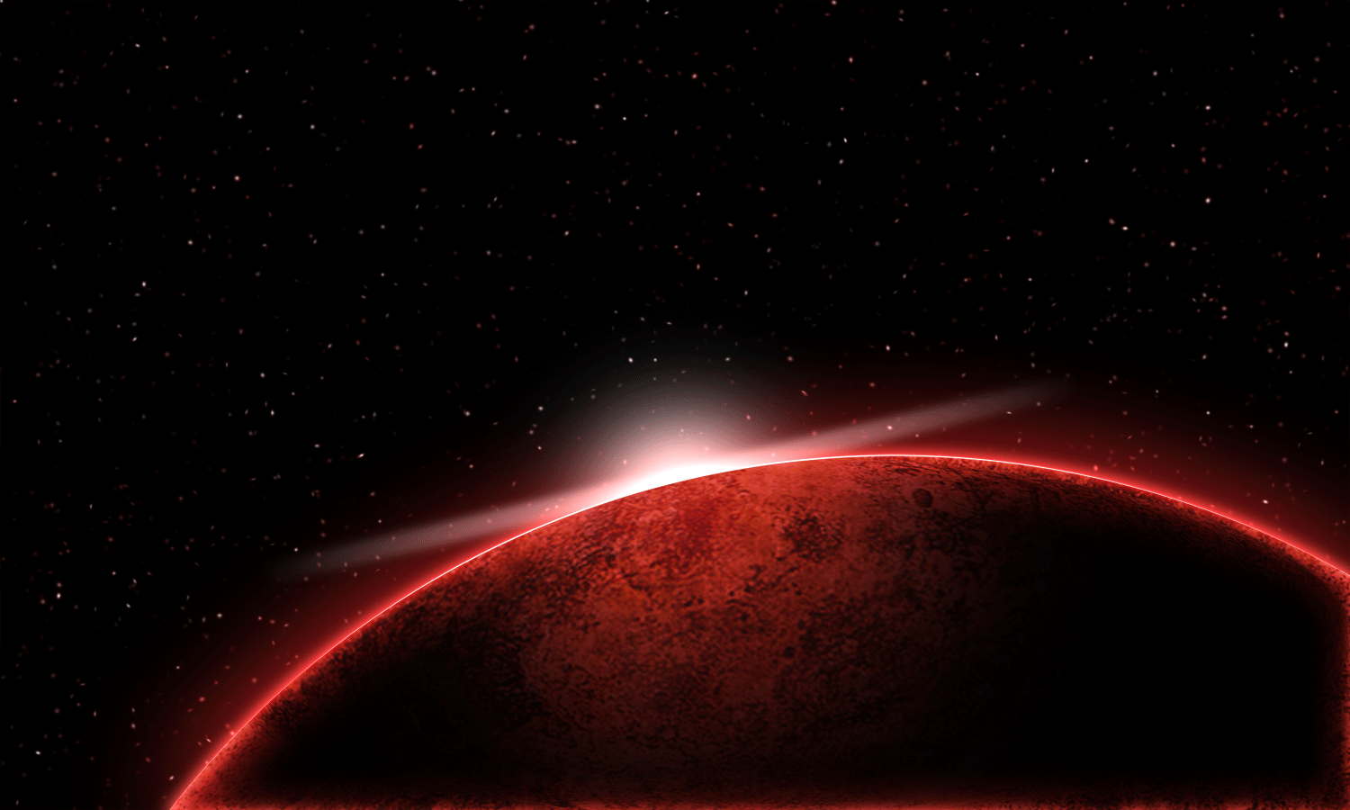 Premium AI Image | 3d render of a space scene with huge red earth