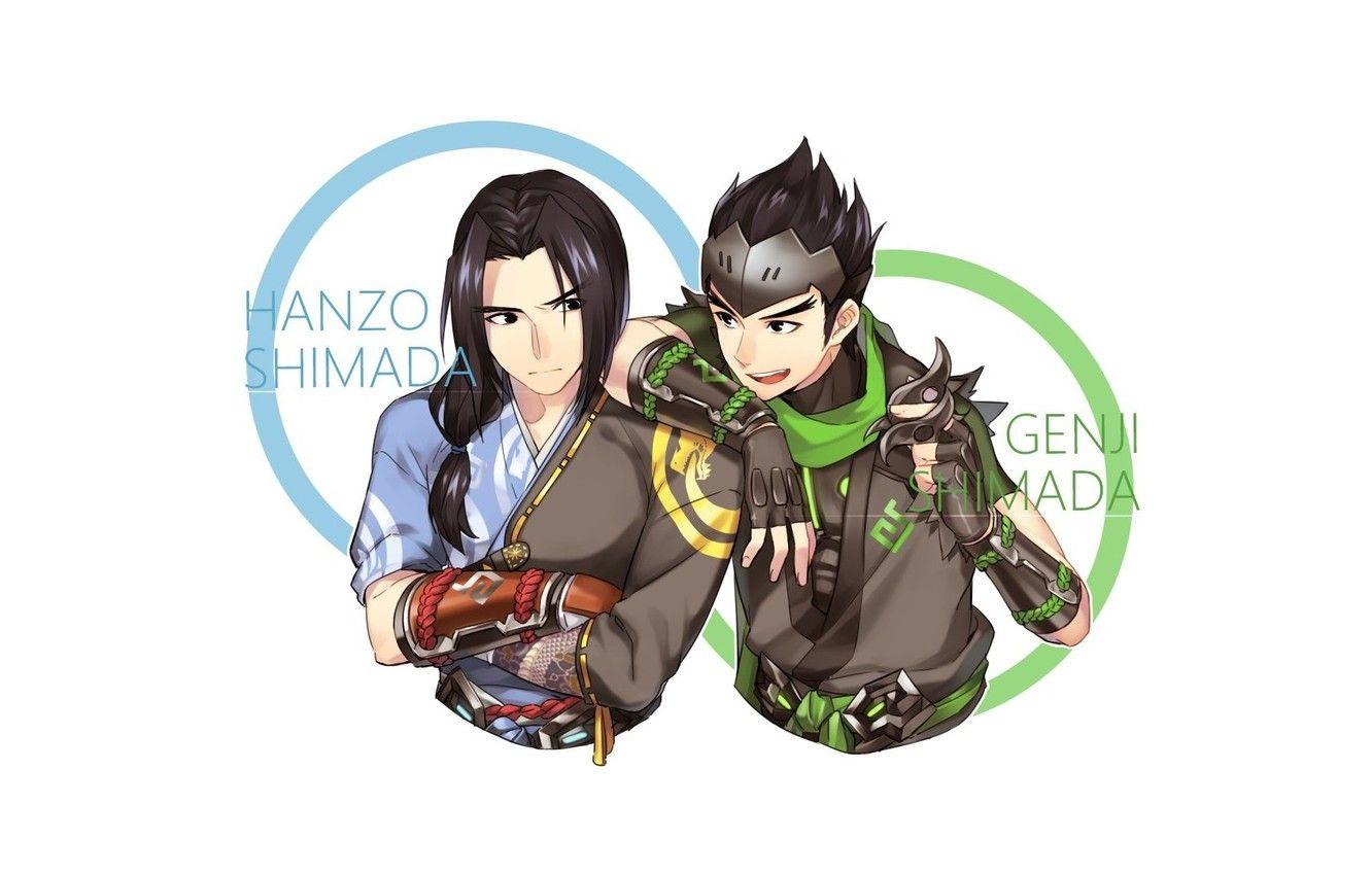 1332x850 Wallpaper art, brothers, Overwatch, Genji Shimada, Hanzo Kabuki image for desktop, section арт