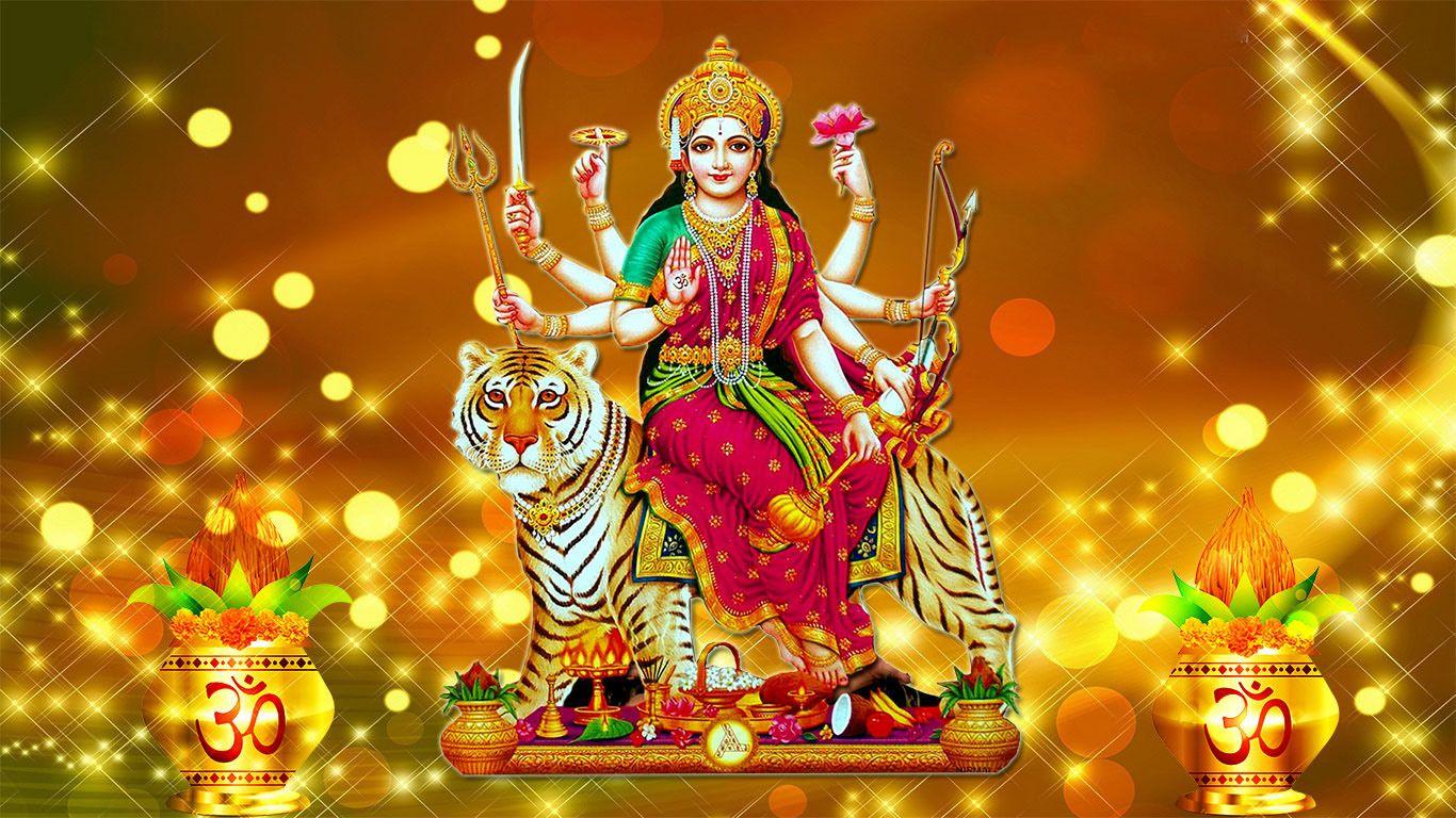 1366x768 Maa Durga Image Download Screen Christmas Backdrop, HD