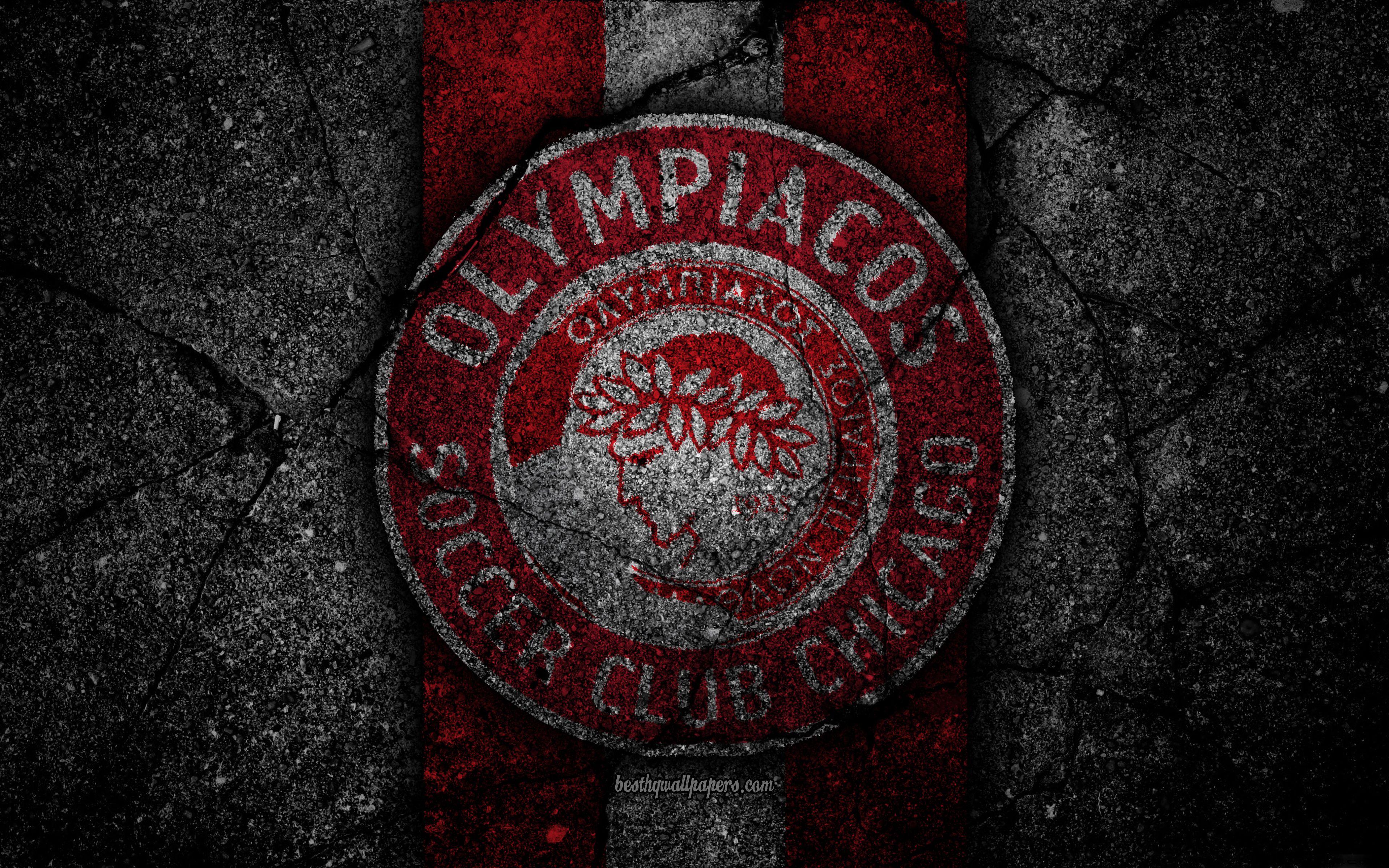 3840x2400 4k, Olympiakos Piraeus Fc, Logo, Greece Super League, Hd, Download Wallpaper