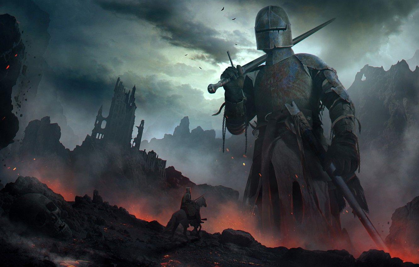 1332x850 Wallpaper giant, knight, Titan, Titan, Vladimir Manyukhin image
