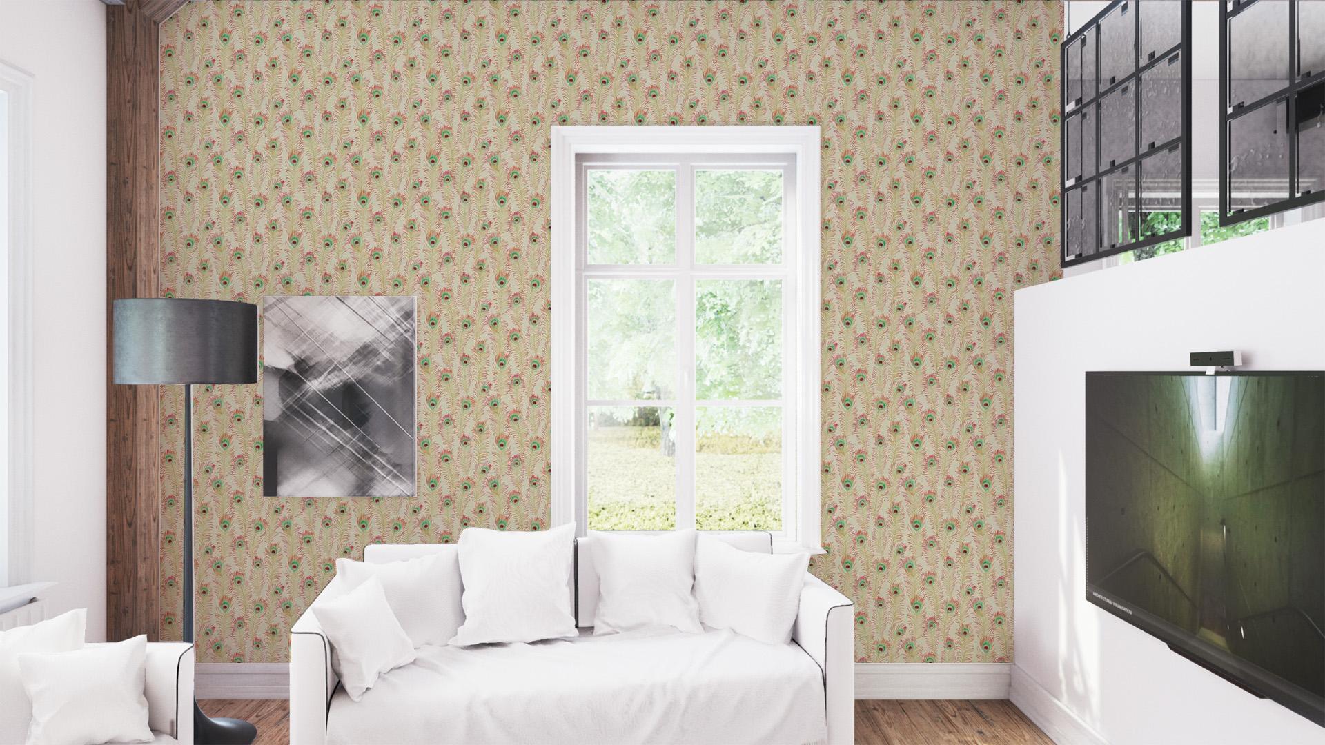 1920x1080 Sanderson Themis 213064 Wallpaper. Sand Peony. Fashion Interiors