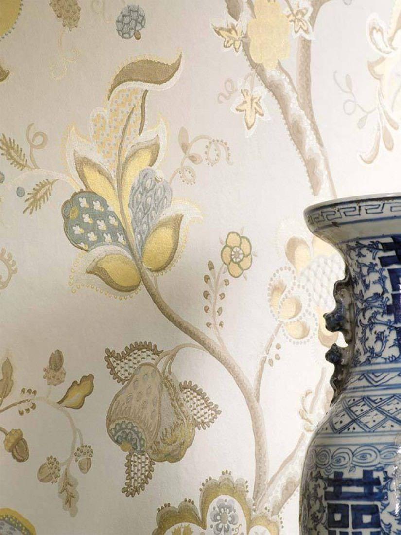 825x1100 Wallpaper Themis Light ivory, Gold, Grey brown, Light blue grey