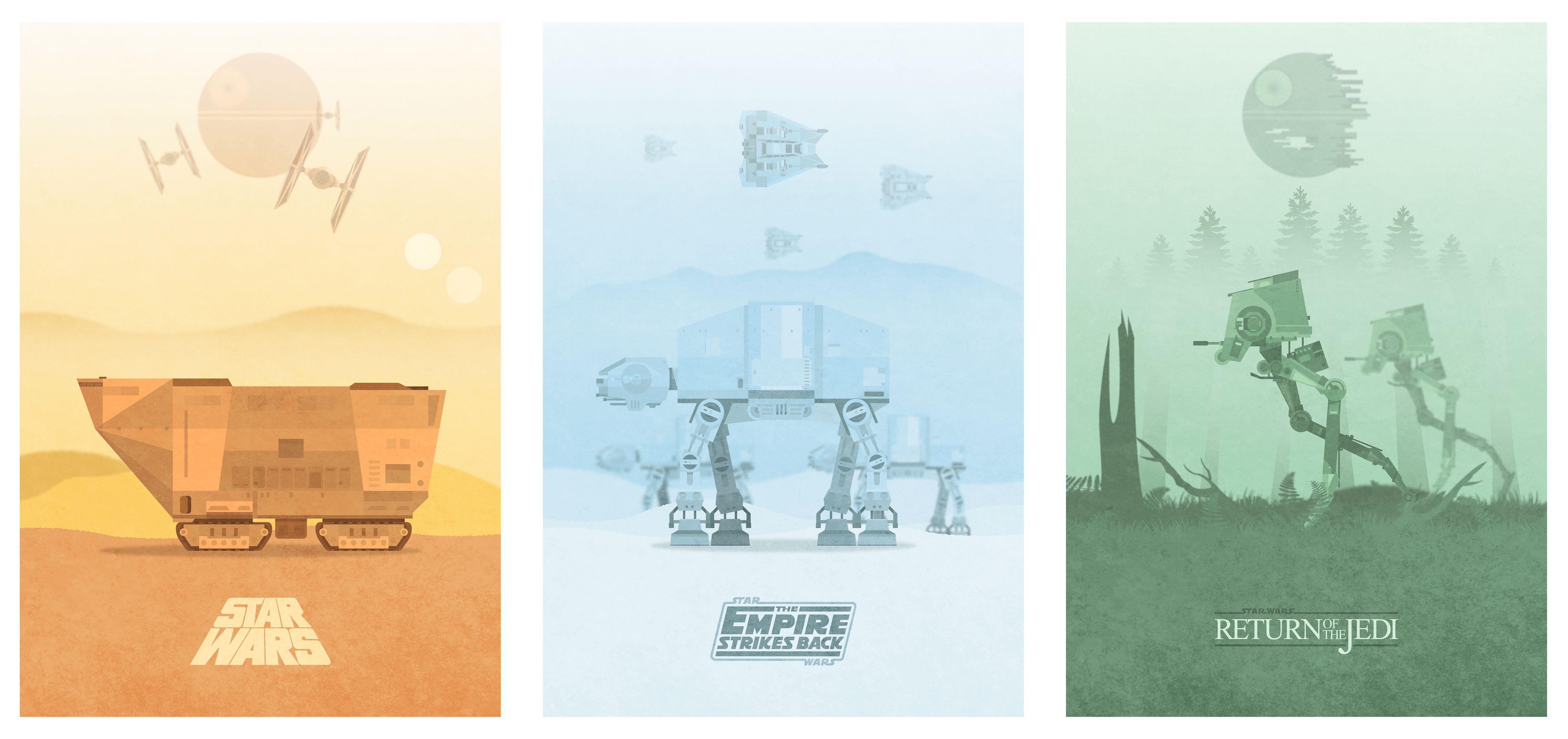 4462x2104 My tribute to the original Star Wars trilogy