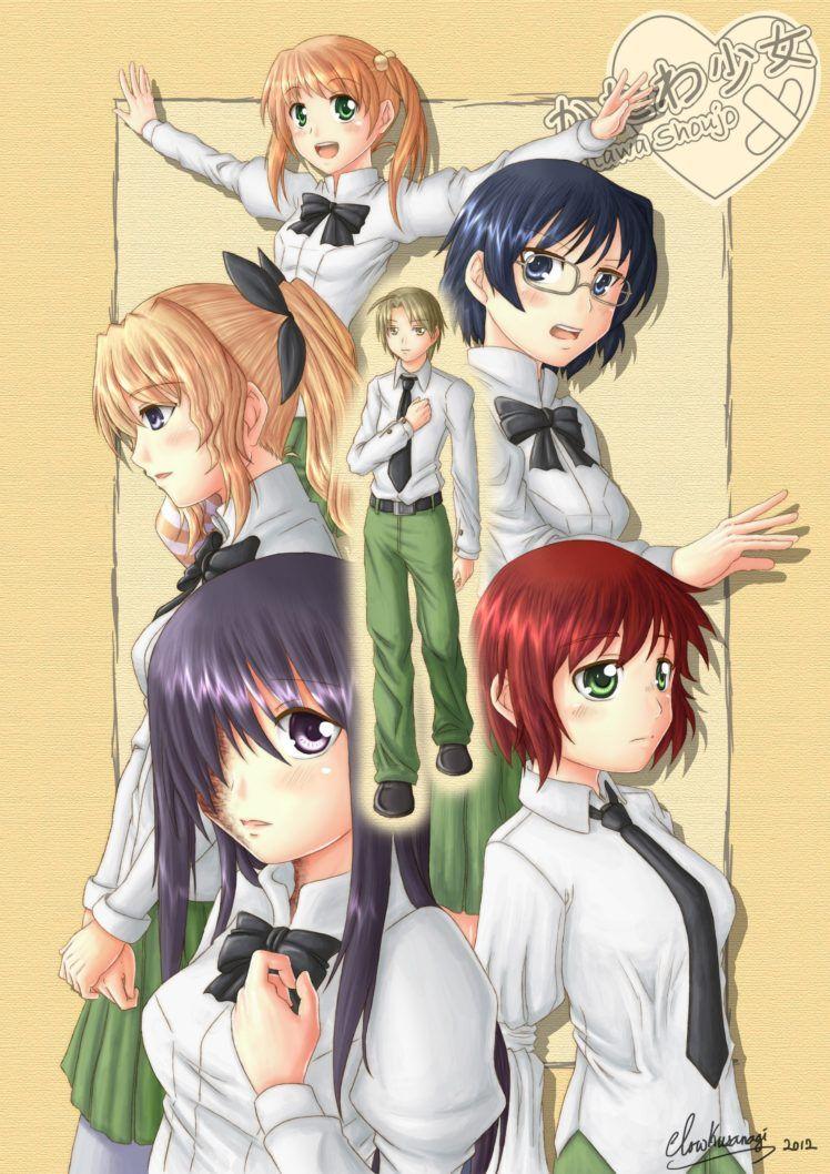 748x1058 Katawa Shoujo, Lilly Satou, Shizune Hakamichi, Rin Tezuka, Hanako