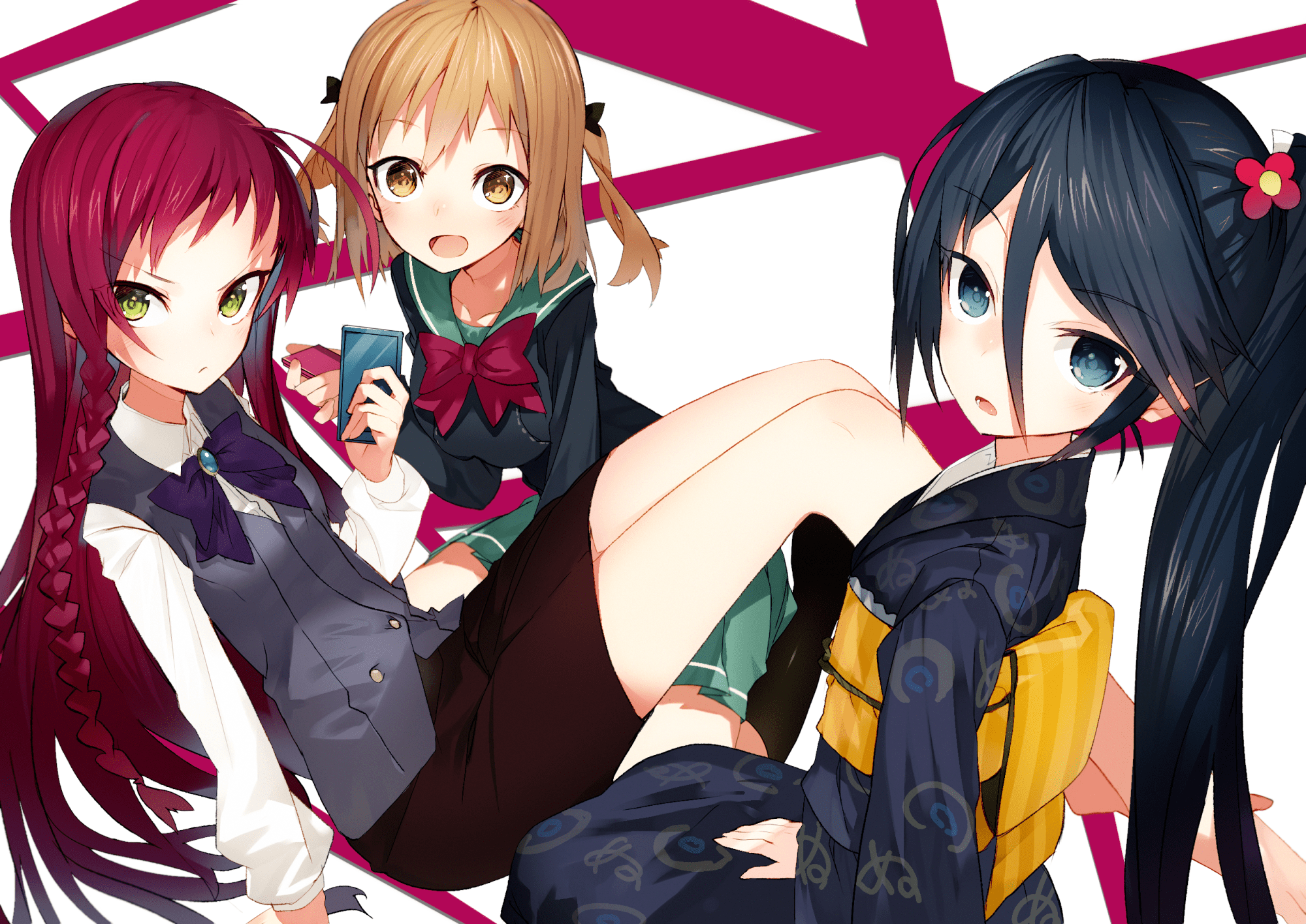 2000x1416 Hataraku Maou Sama! Japanese Clothes Kamazuki Suzuno Karei