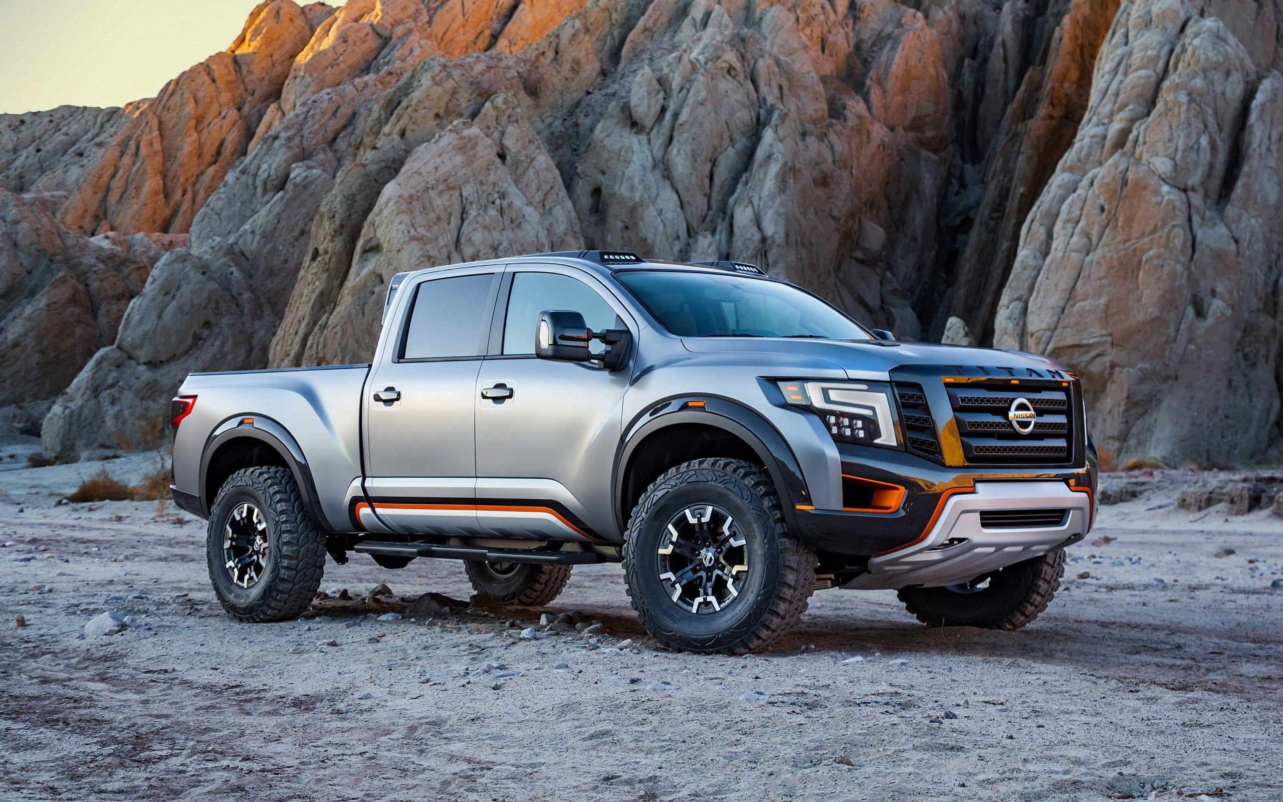 2560x1600 Silver Nissan Titan crew cab pickup truck, Nissan Titan Warrior