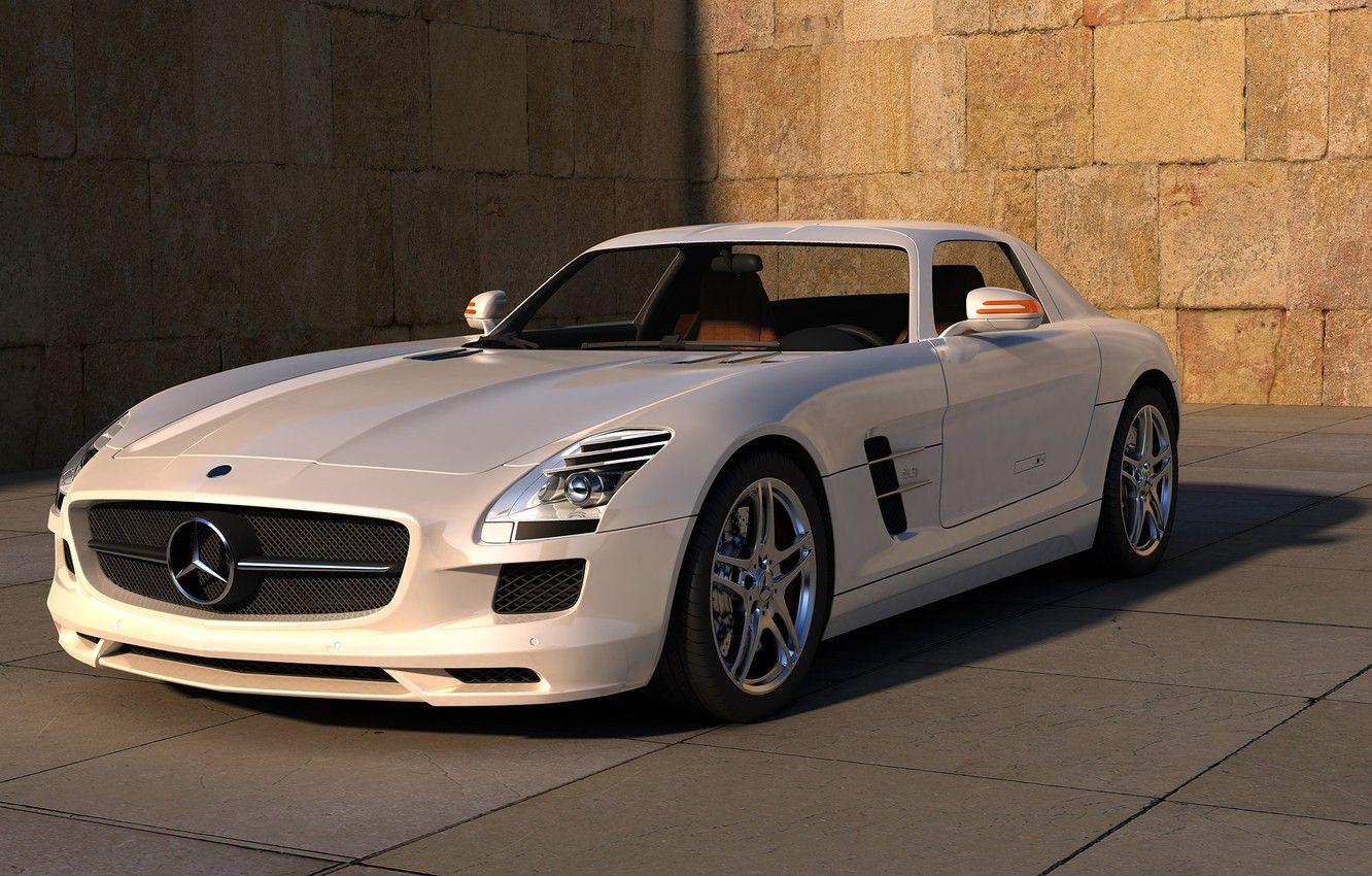 1332x850 Wallpaper white, street, white, mercedes, Mercedes, benz, sls, amg