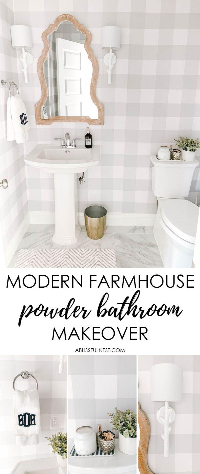 700x1656 Modern Farmhouse Powder Bathroom Reveal Blissful Nest