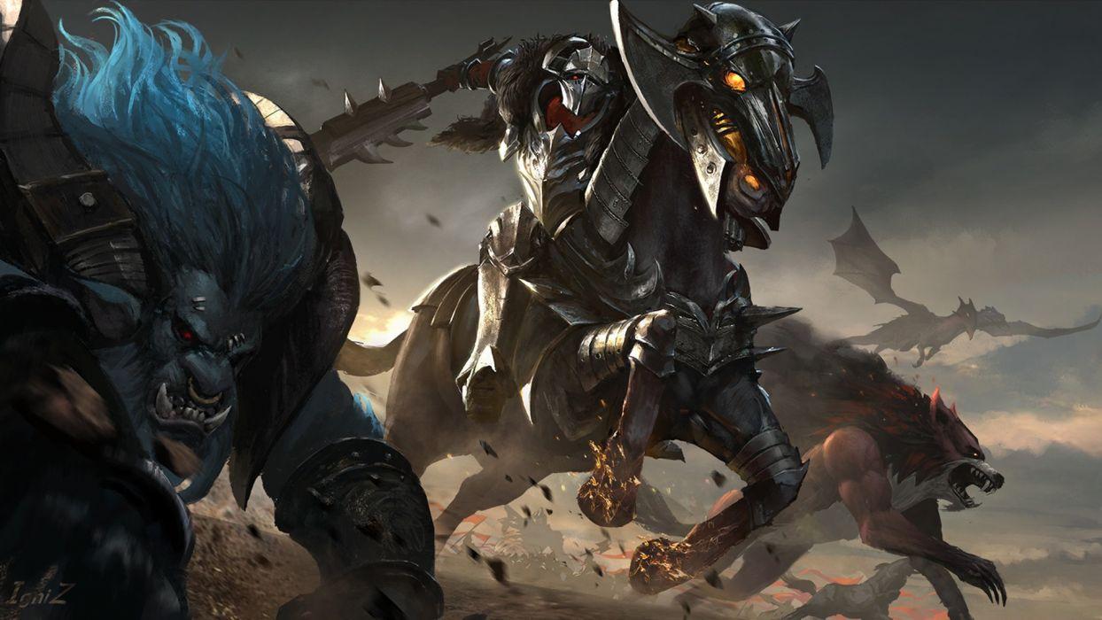 1244x700 Game Dota 2 Chaos Knight Barathrum Lycan Jakiro Assault Wallpaper