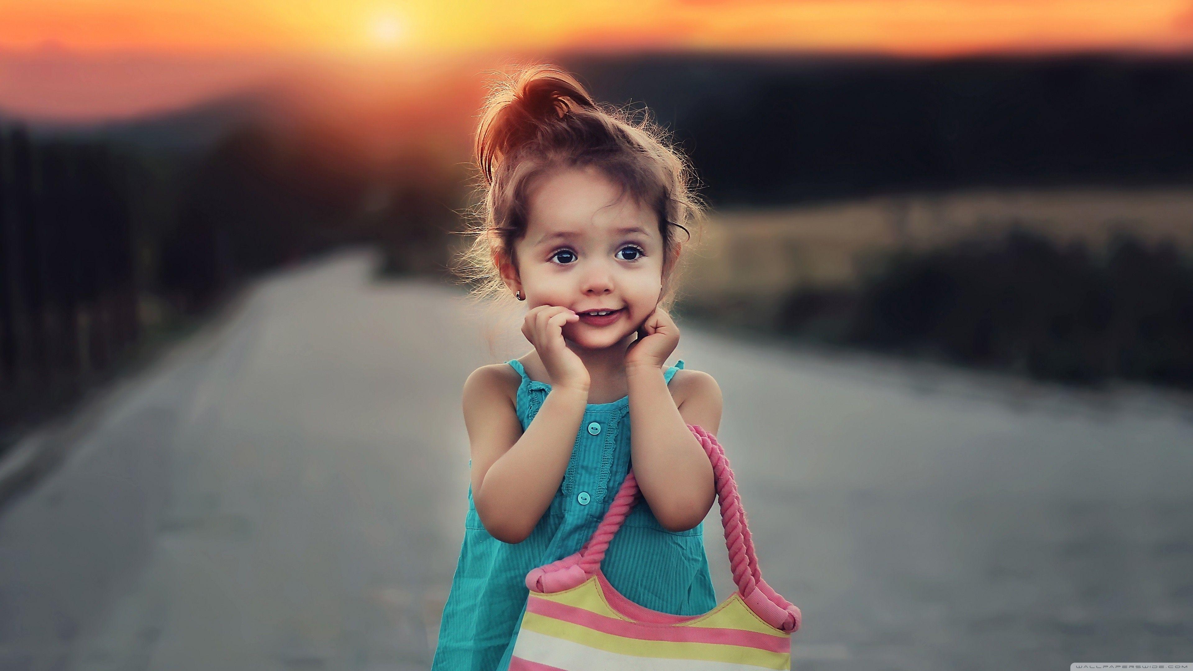 Cute Baby Girl Black Eyes With Face Closeup HD Cute Baby Wallpaper