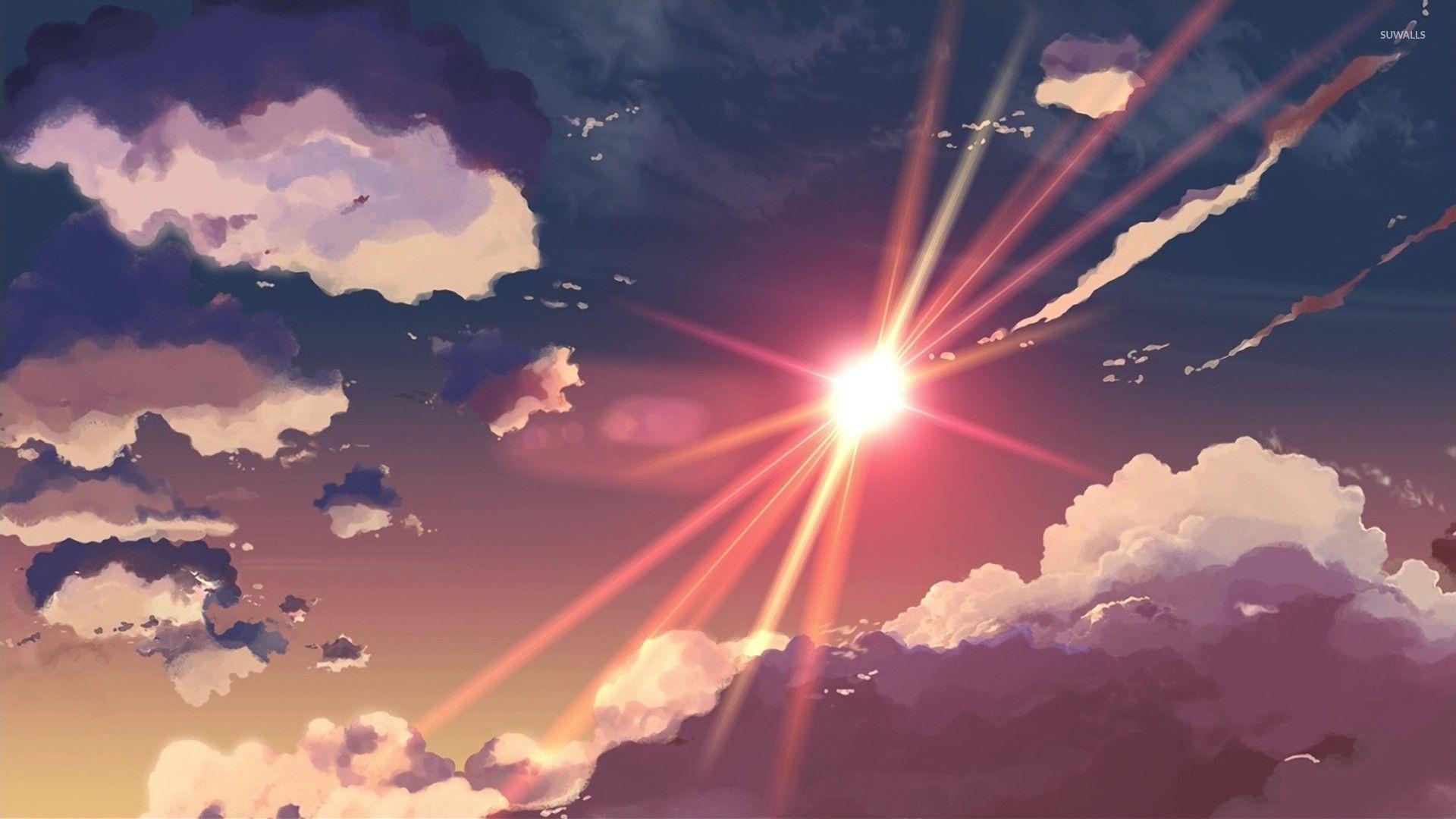 1920x1080 Sunset clouds in 5 Centimeters Per Second wallpaper