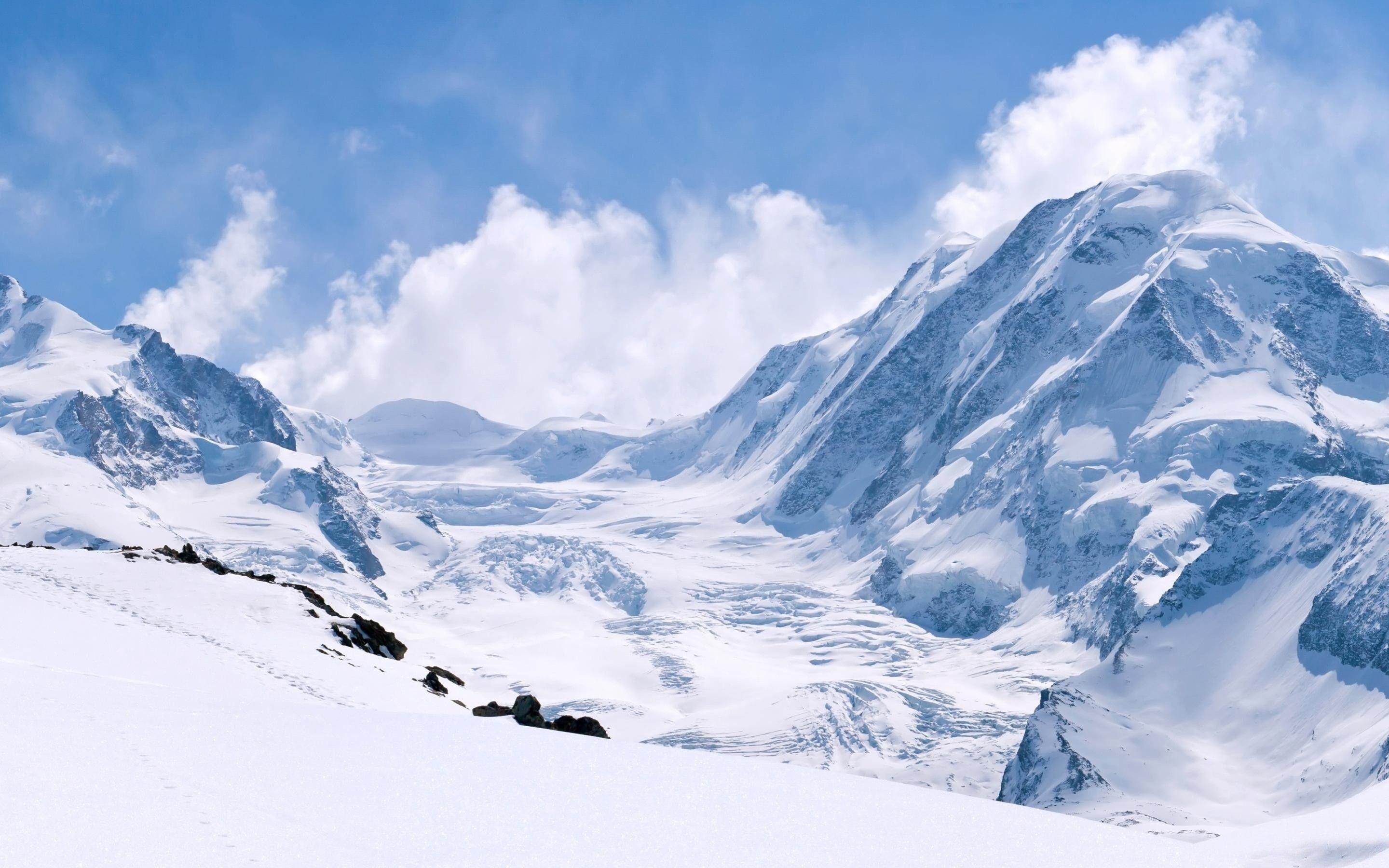2880x1800 White Snow Mountains Winter Nature Snowy Mountain Wallpaper