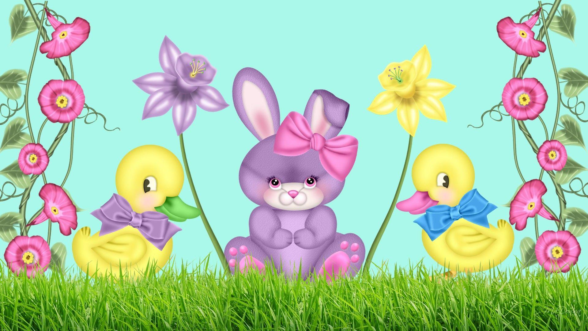 1920x1080 Free Cartoon Easter Cartoon Easter Background For Desktop