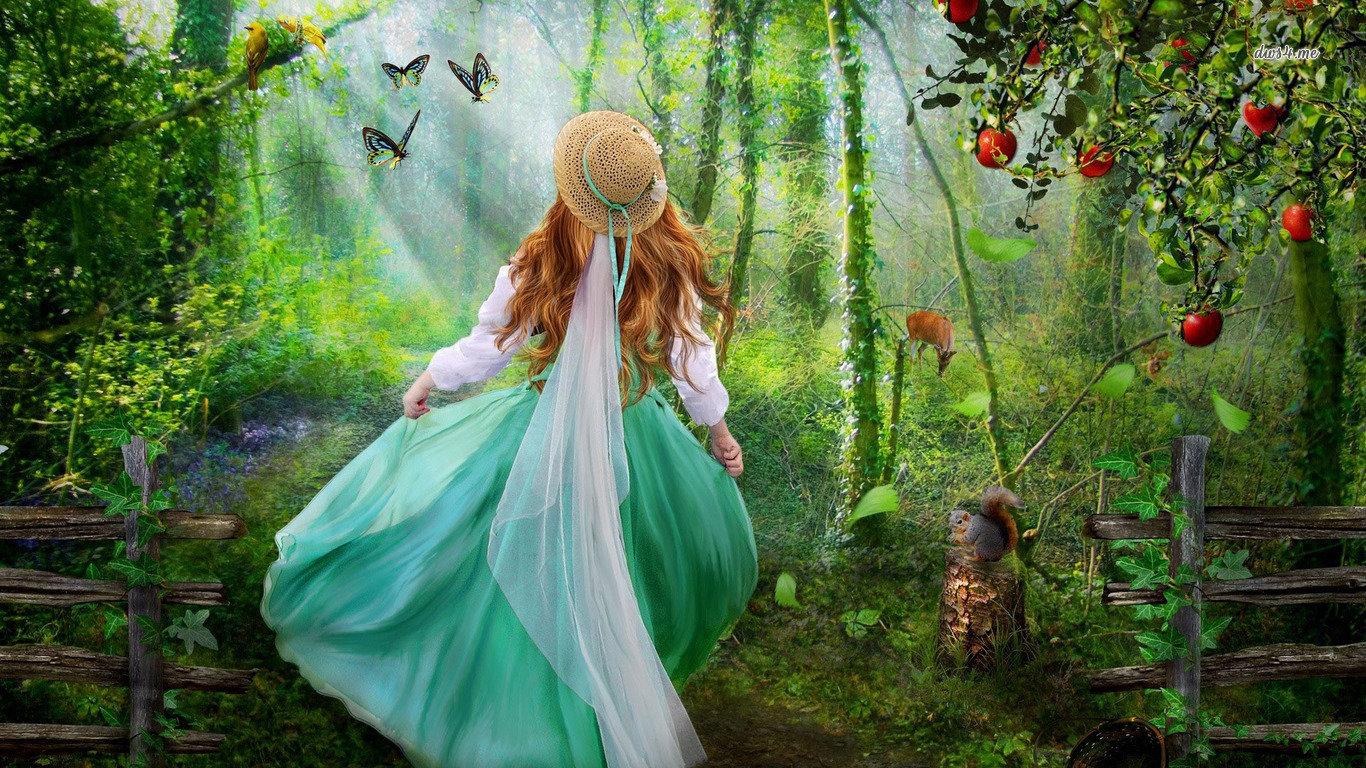 1366x768 Fantasy girl wallpaper 1366x768 (laptop) desktop background