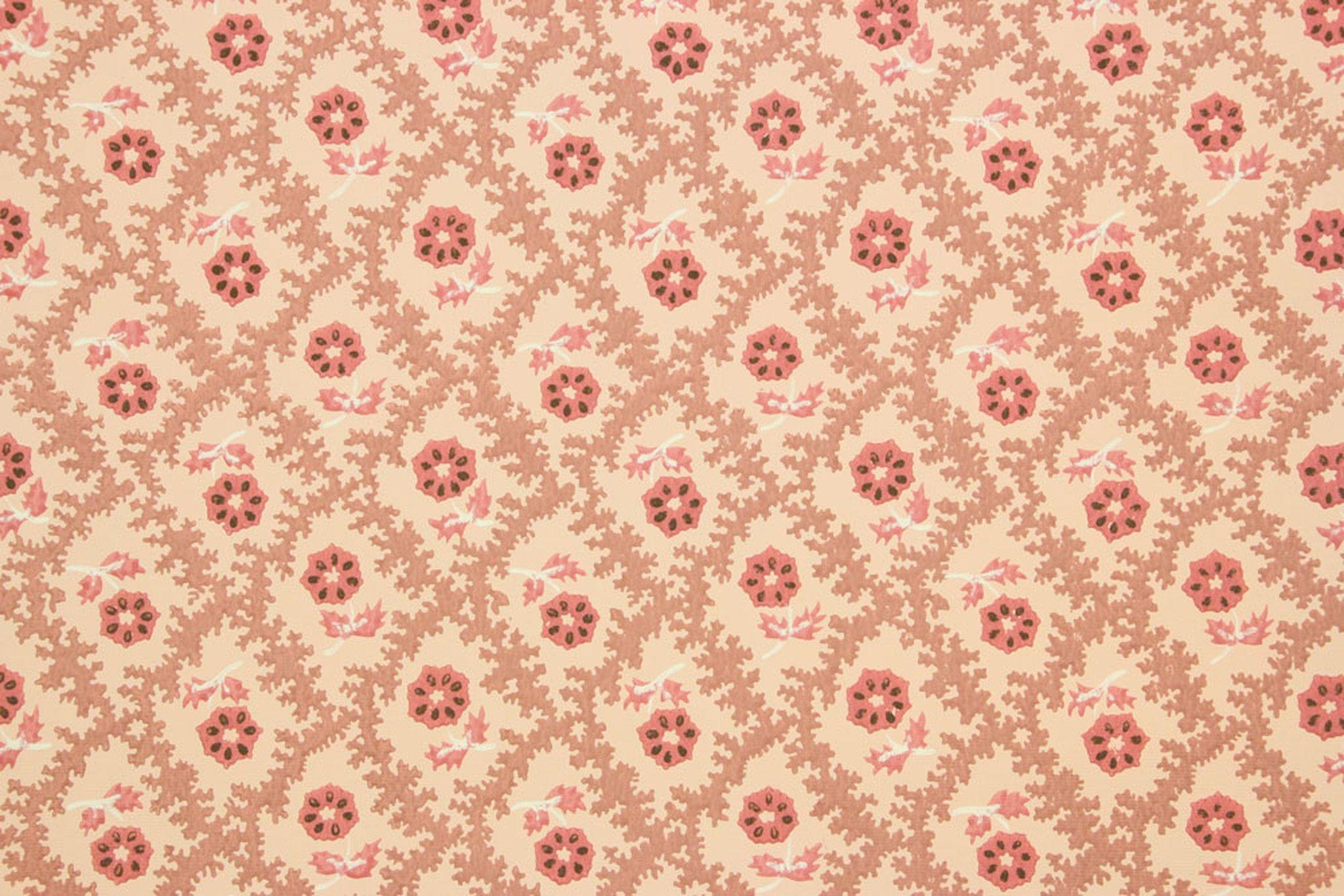 2048x1366 1950s Vintage Wallpaper Pink Floral Geometric's Vintage Wallpaper