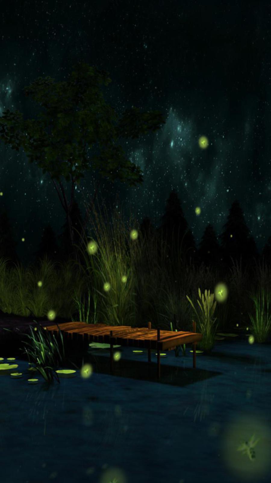 900x1600 Summer Night 3D Wallpaper for Android