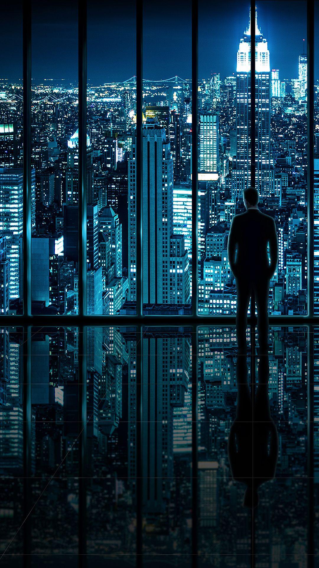 1080x1920 New York Glass Window View Android Wallpaper free download