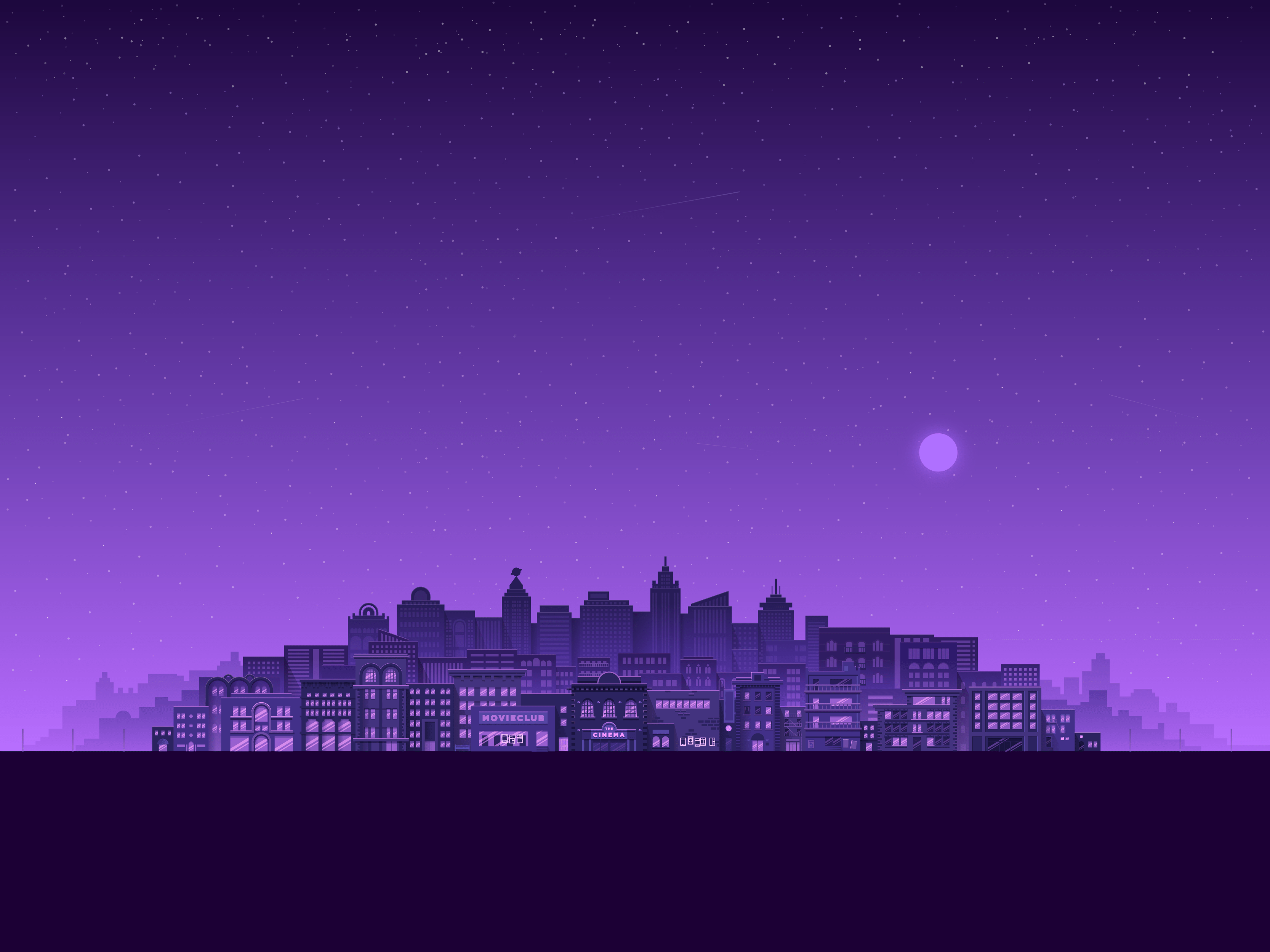 3333x2500 Purple City iMac 4K Wallpaper Wallpaper : HD Wallpaper