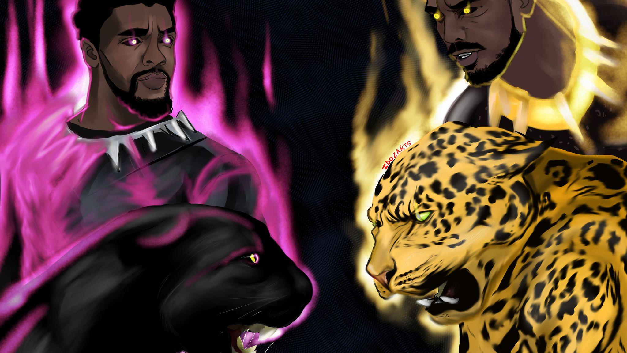 2048x1152 Black Panther Vs Erik Killmonger 2048x1152 Resolution HD