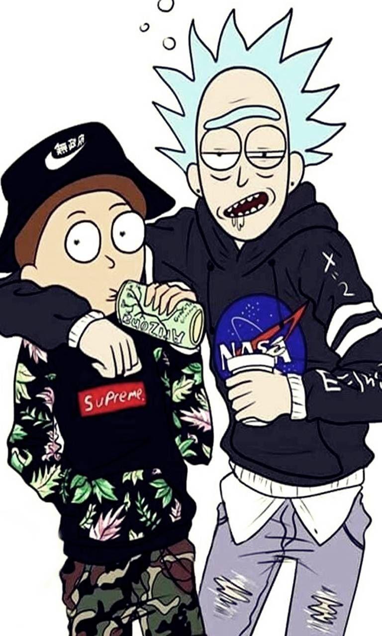 Rick And Morty iPhone Supreme Wallpapers  Wallpaper Cave
