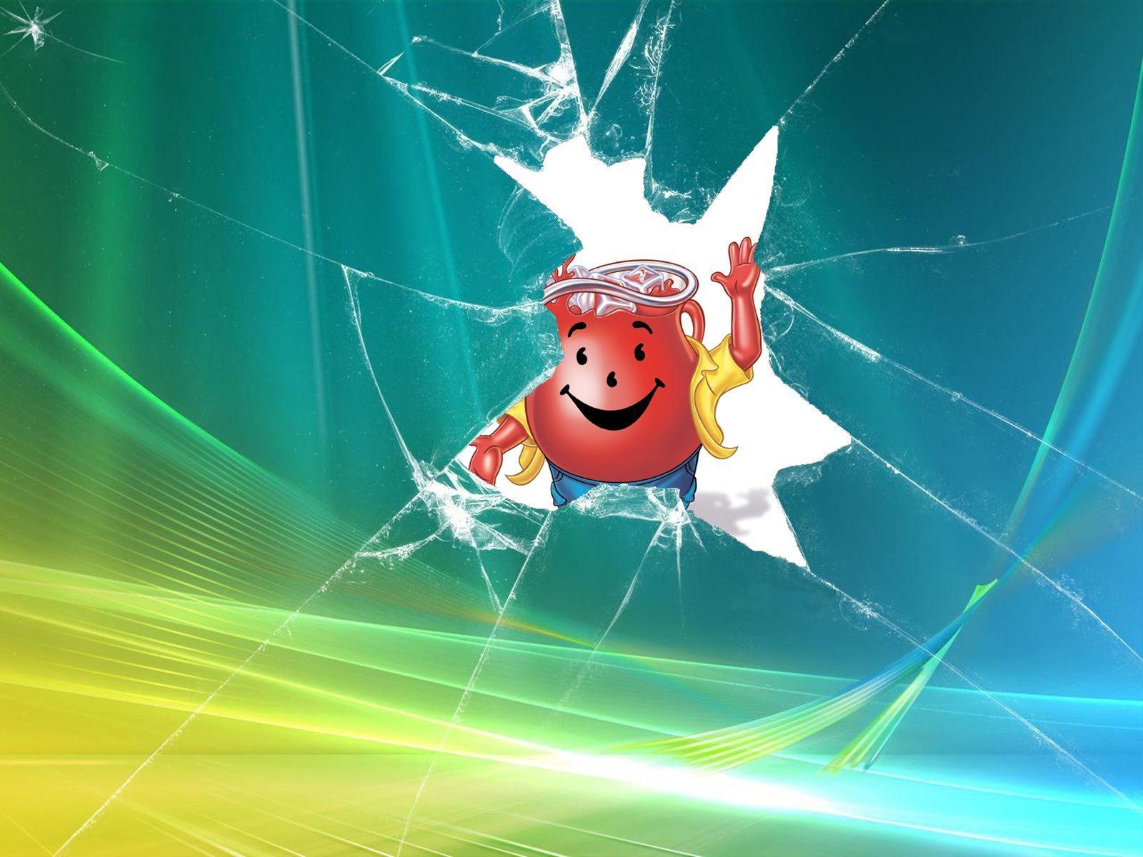 1600x1200 Kool Aid Microsoft Windows Broken Broken Screen Wallpaper