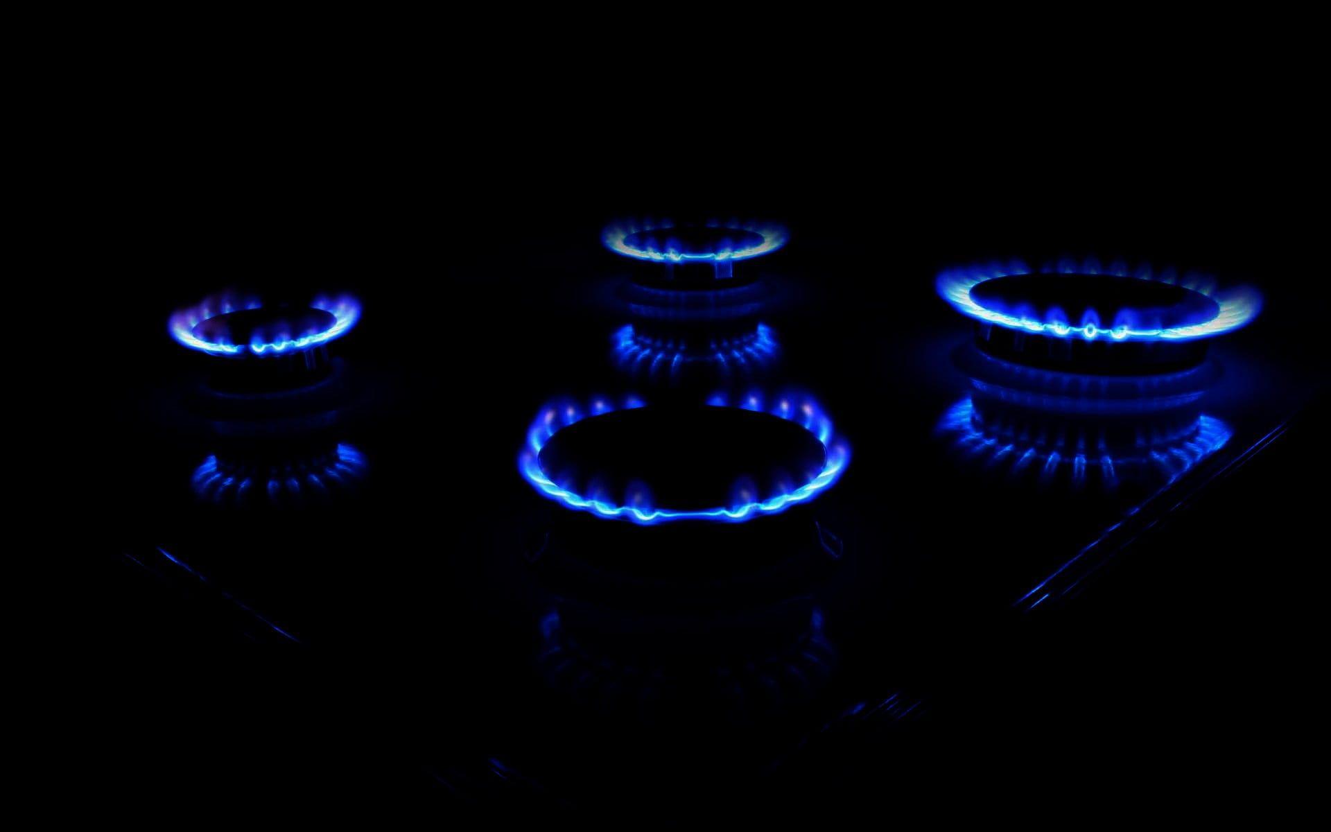 1920x1200 Black 4 Burner Gas Stove, Fire, Blue Flames, Minimalism HD