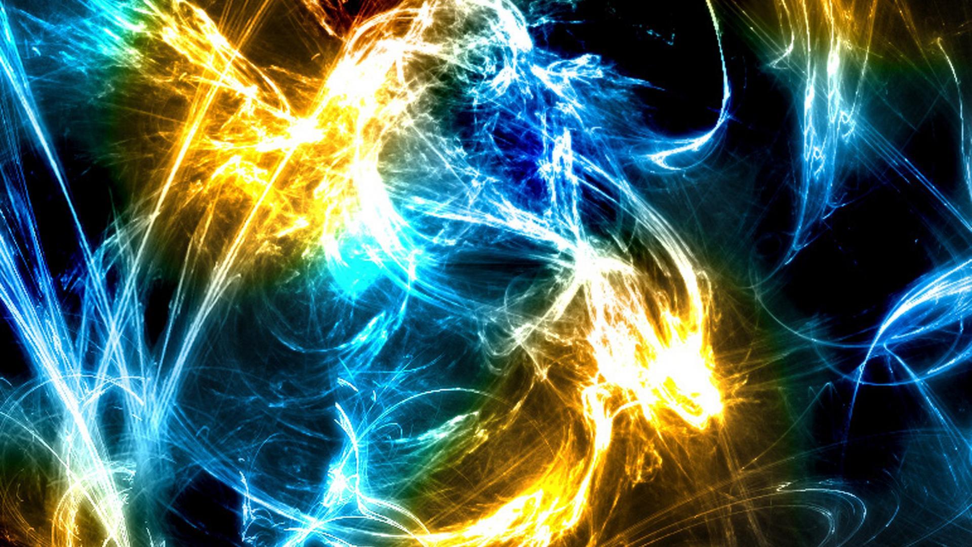 1920x1080 Blue Fractal Mirror HD Wallpaper Blue Fire Abstracts Wallpaper & Background Download