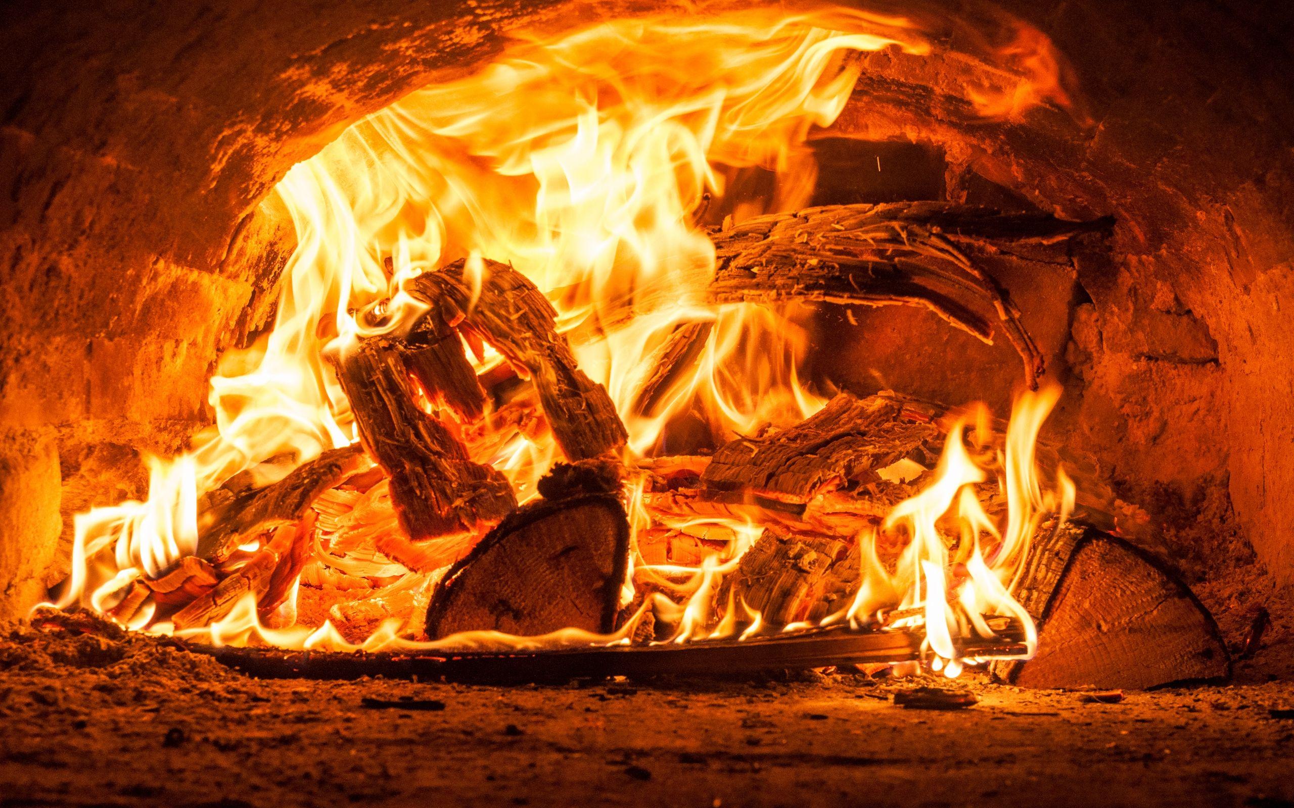 2560x1600 Download wallpaper 2560x1600 stove, fire, firewood, flame