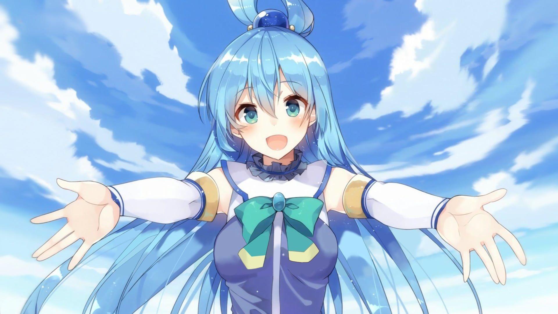 1. Aqua Blue Hair Anime - wide 2