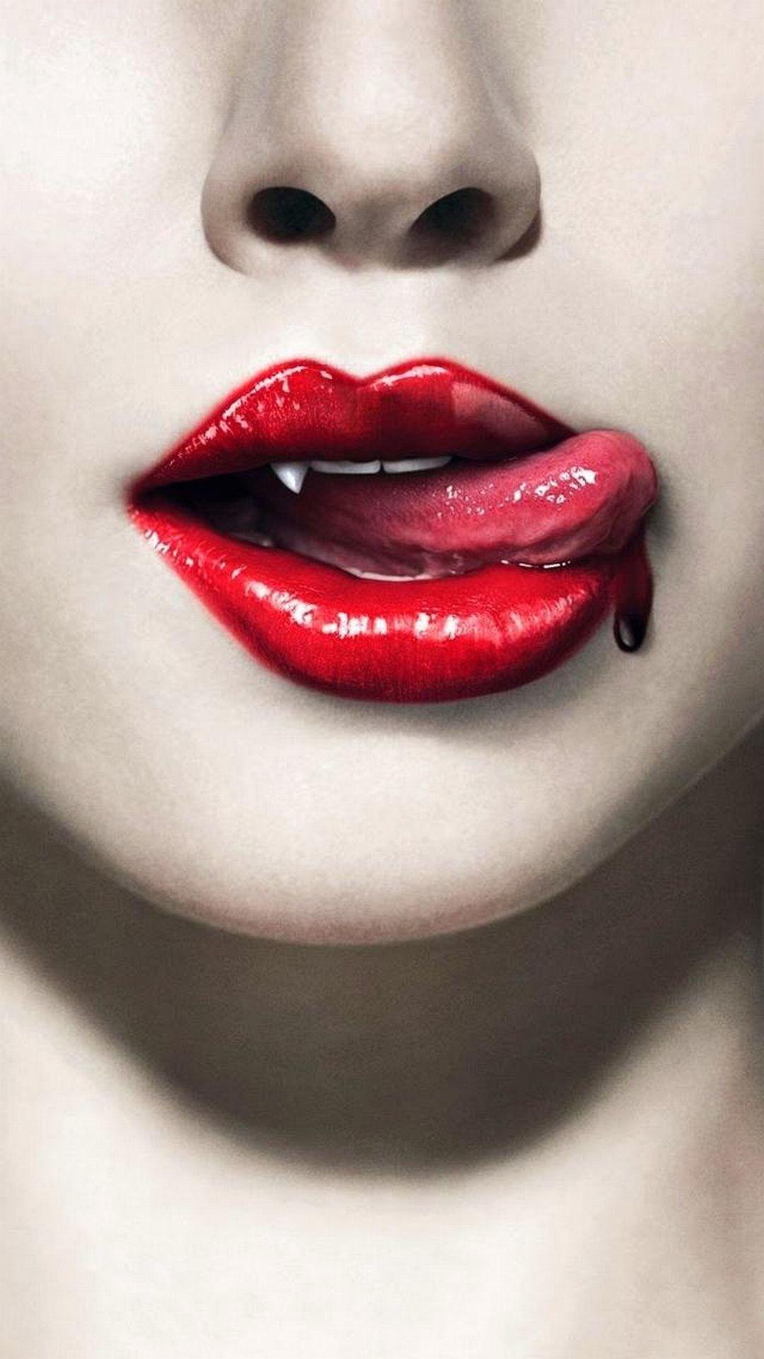 1080x1920 Red Lips Wallpaper