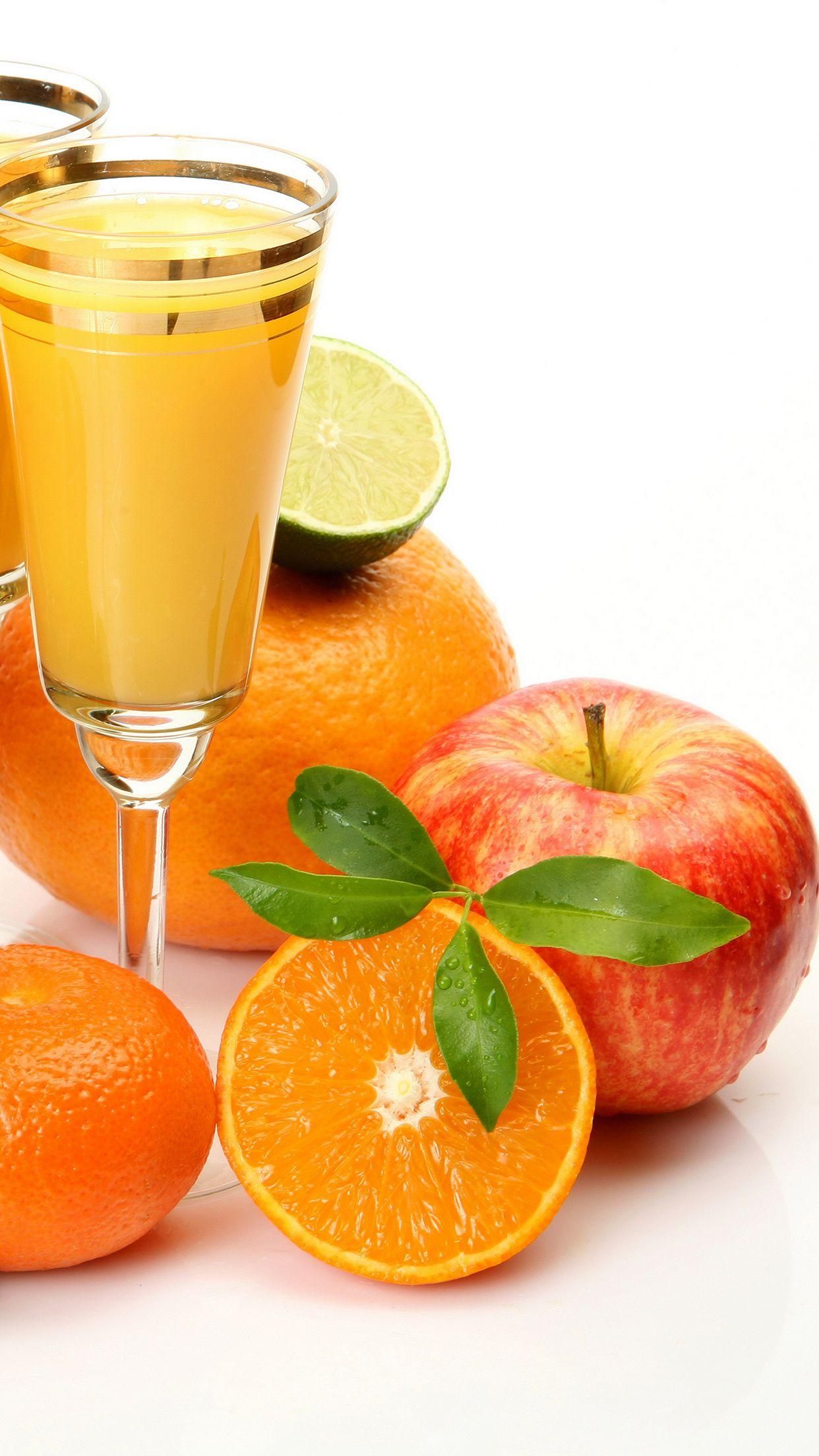 1242x2208 Fruit : Apple and Orange Juice Wallpaper for iPhone X, 6