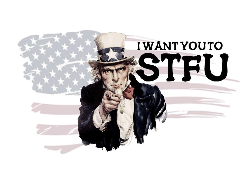 1024x768 Uncle Sam Says Stfu Done My Part, Download Wallpaper