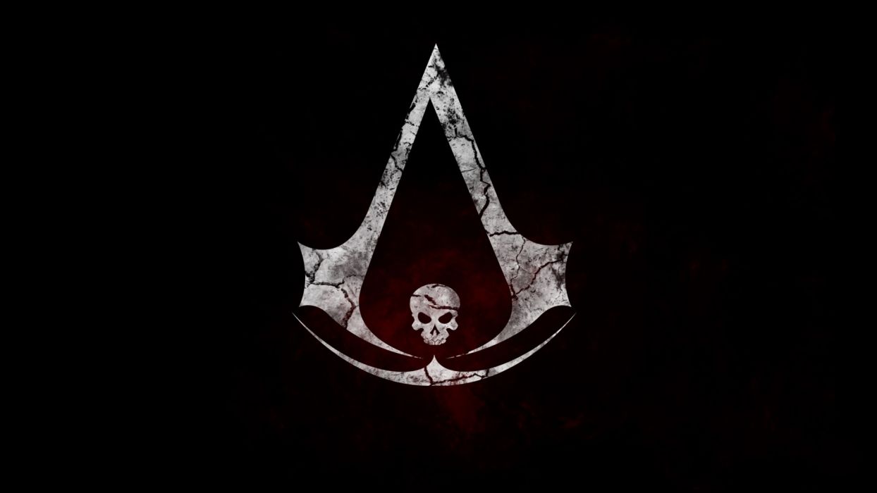 Hình nền 1244x700 Assassin &; s Creed Black Flag Logo Skull.  1920x1080