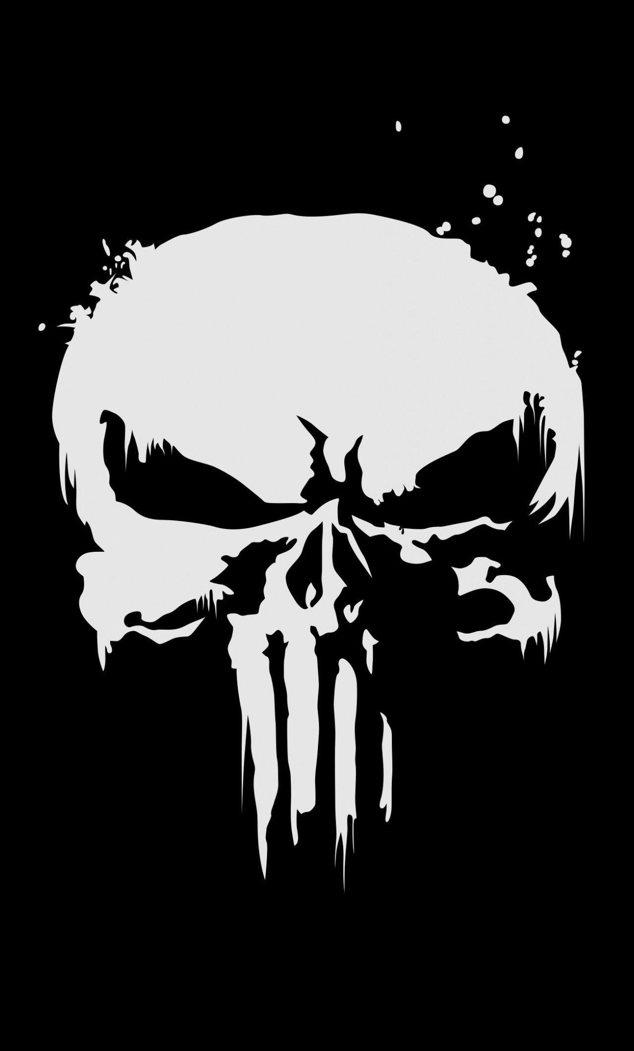 Hình nền iPhone 1280x2120 Punisher Skull
