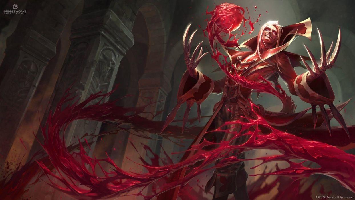 1244x700 Video games liquid League of Legends red eyes robes artwork Riot