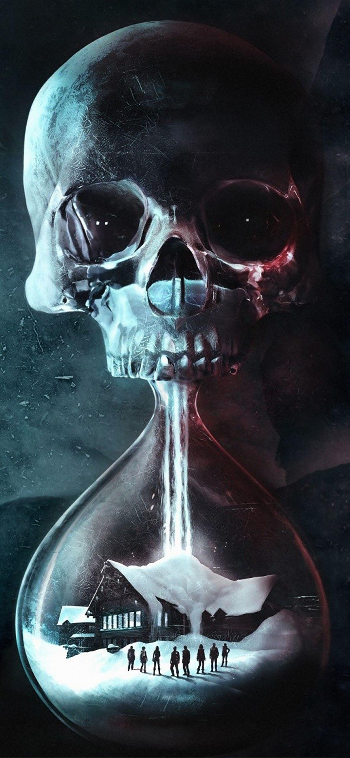 1125x2436 iPhone wallpaper. skull dark dead art