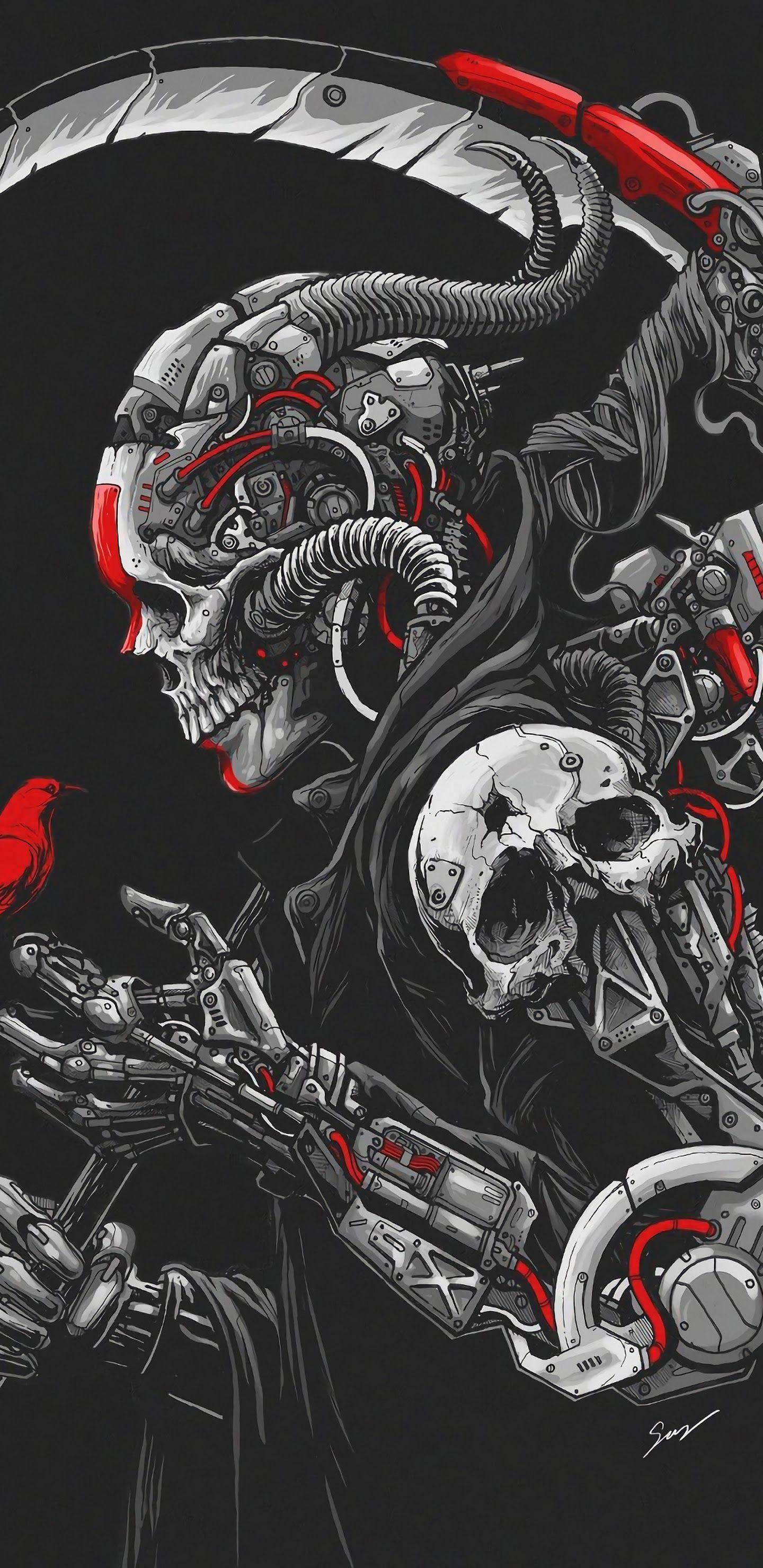 1440x2960 Skull Wallpaper For iPhone Xs Max