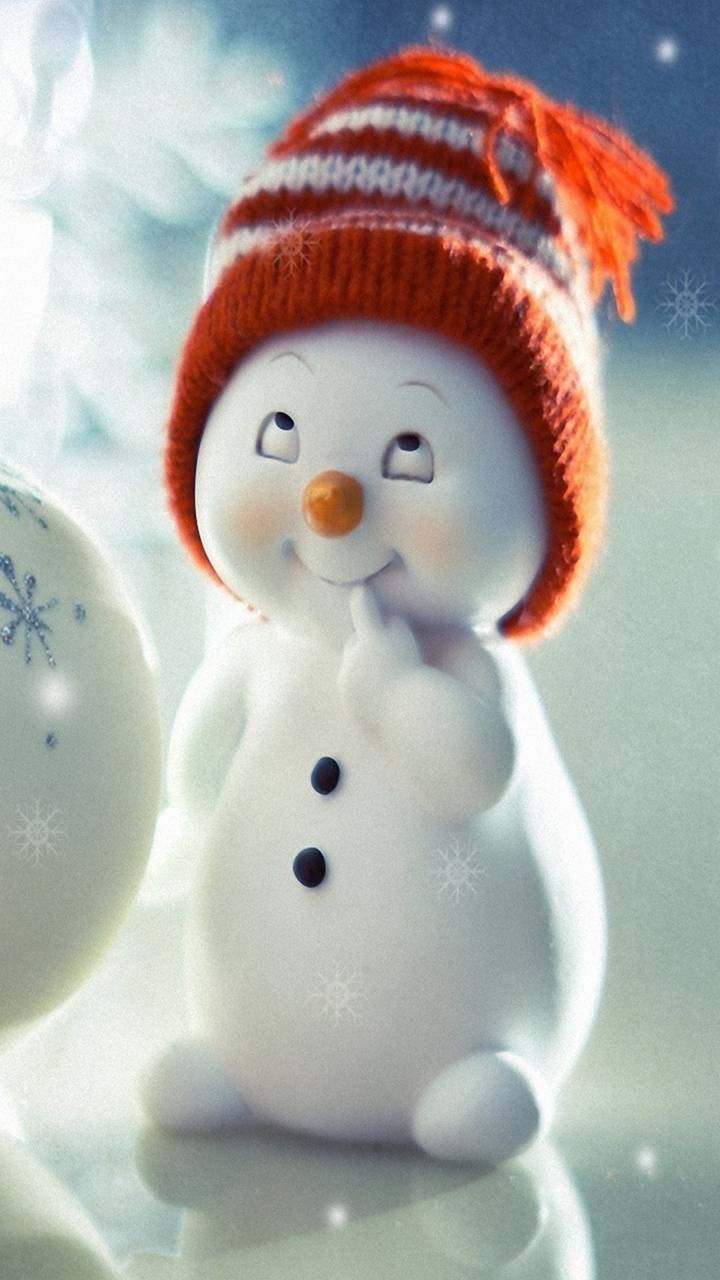 720x1280 Cute snowman wallpaper