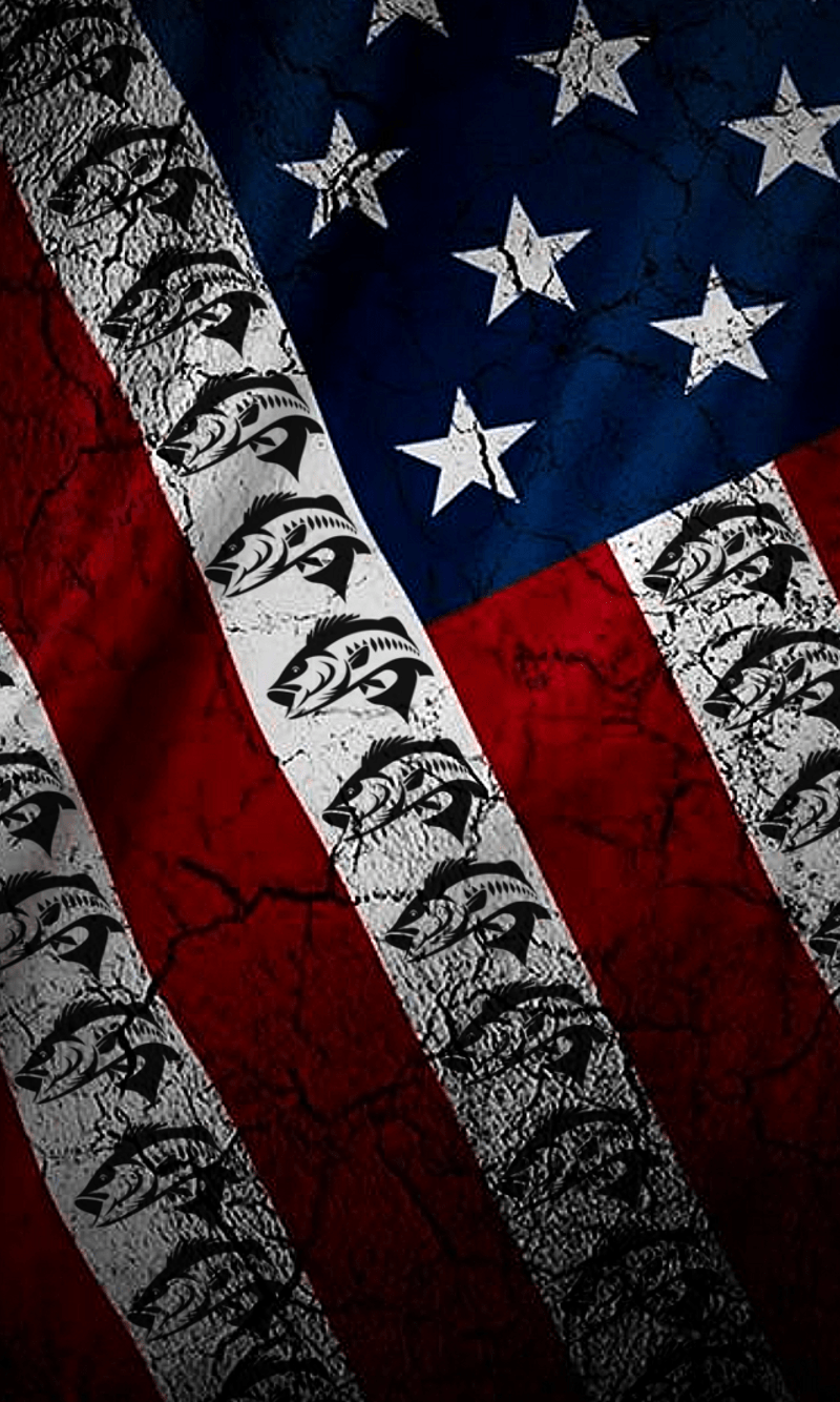 American USA Flag Bass Fishing Fan Poster  TeeShirtPalace