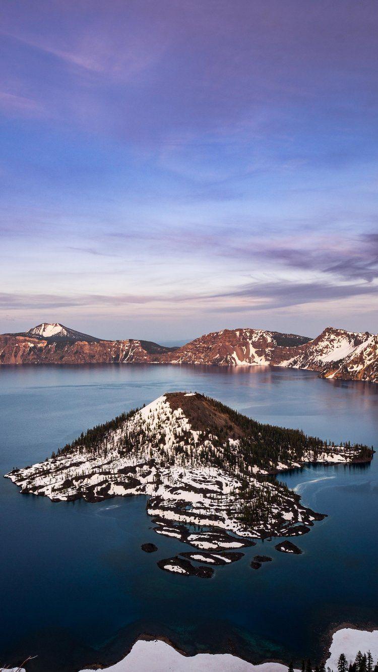 750x1333 Crater Lake National Park Mobile Phone Wallpaper